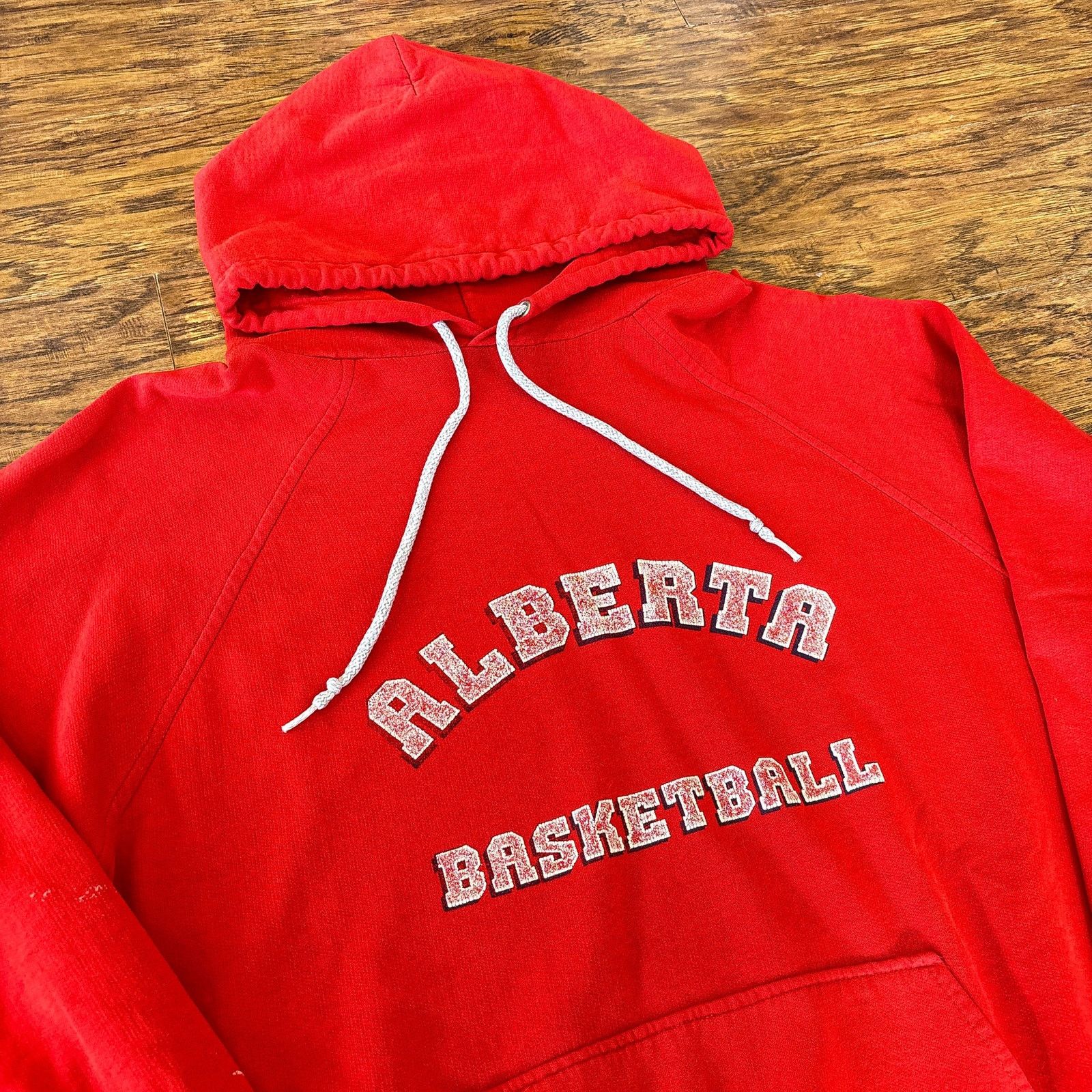 Vintage Vtg Pep Actionwear Alberta Basketball Red Hoodie Sweatshirt Size US L / EU 52-54 / 3 - 2 Thumbnail