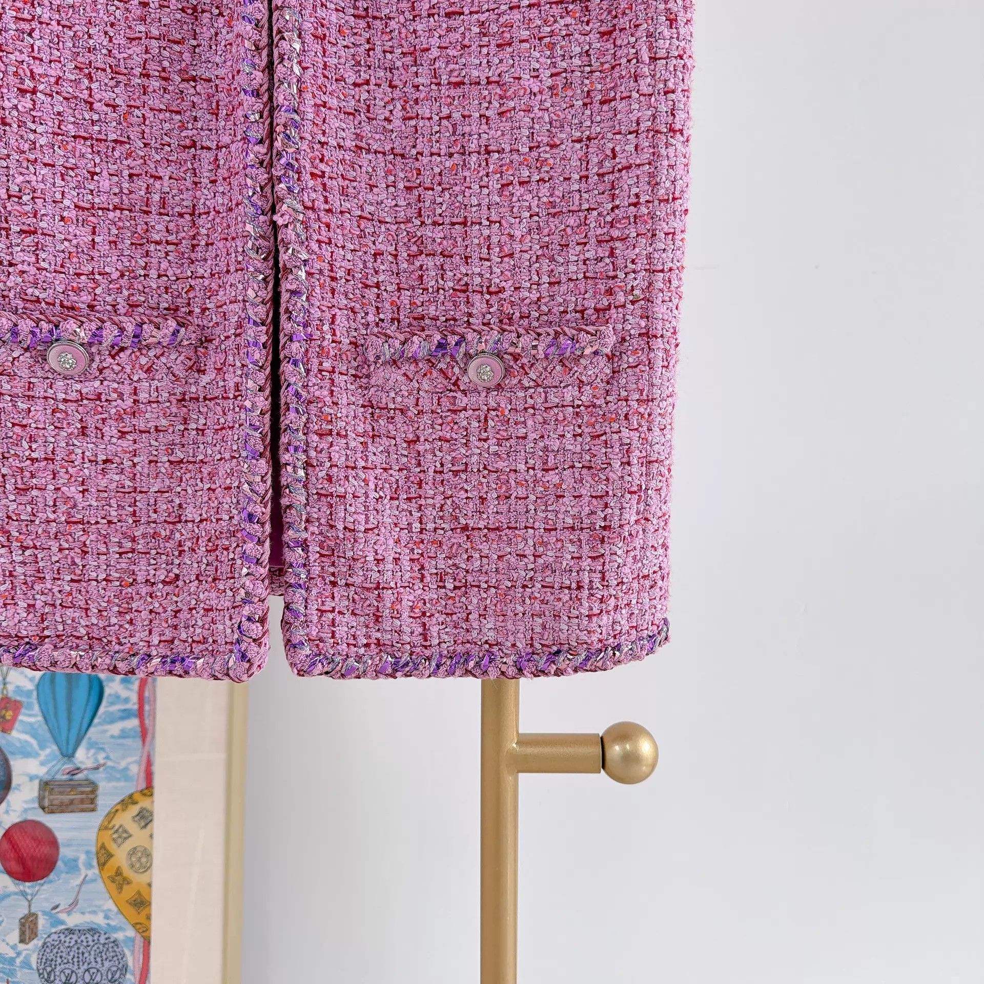 Chanel Chanel Women's Pink Tweed Four-Pocket Vest Size 34 Size XS / US 0-2 / IT 36-38 - 6 Thumbnail