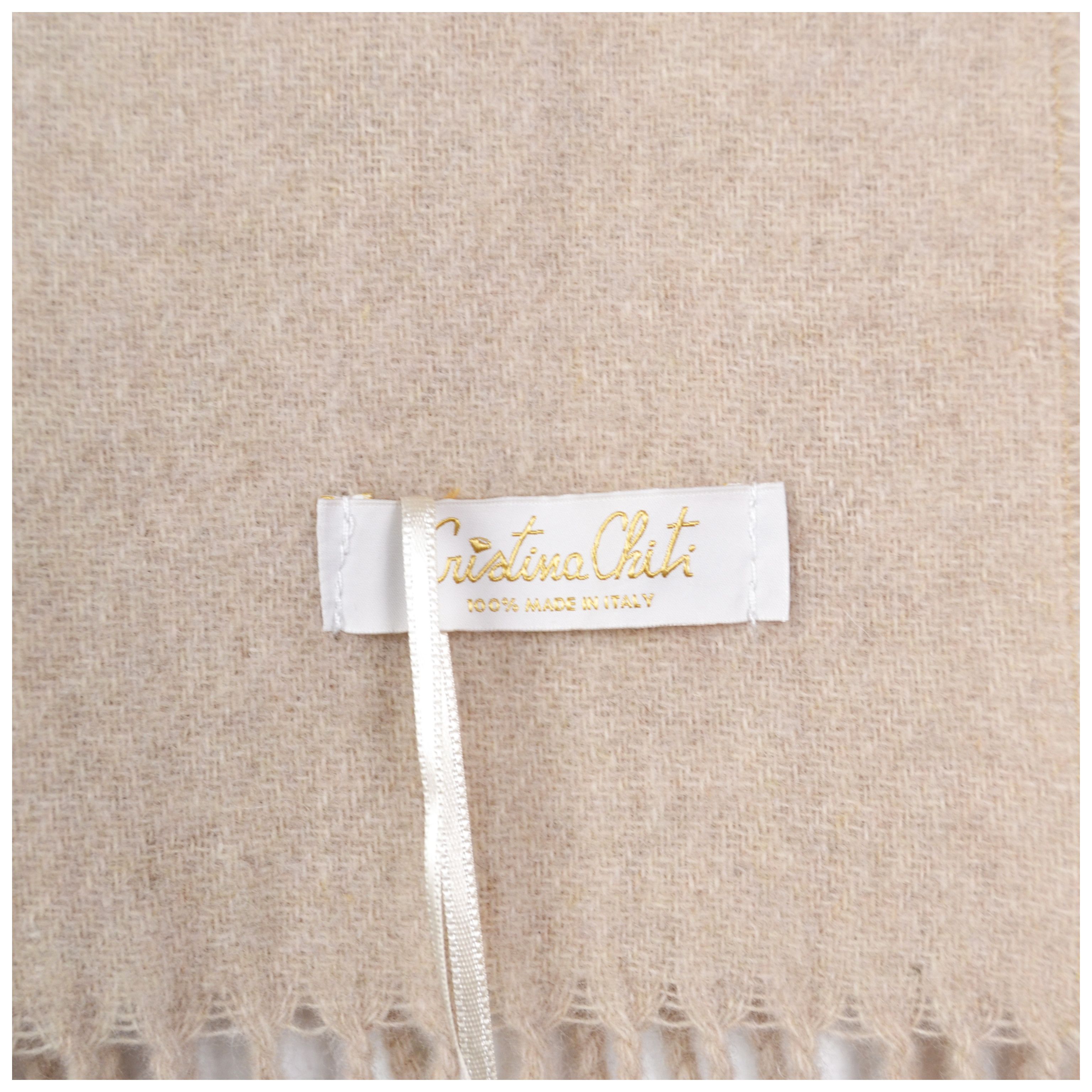 Other Cristina Chiti Beige Wool/Cashmere Scarf Light Beige Size ONE SIZE - 3 Thumbnail