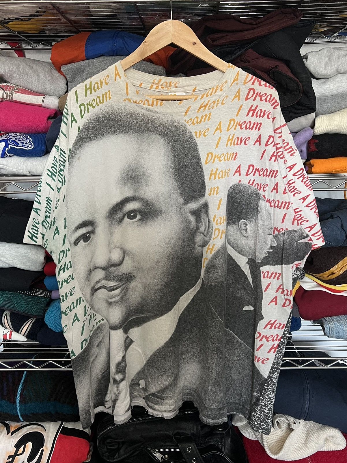 image of Vintage 90’S Mlk Malcolm X Black History Shirt in White, Men's (Size XL)