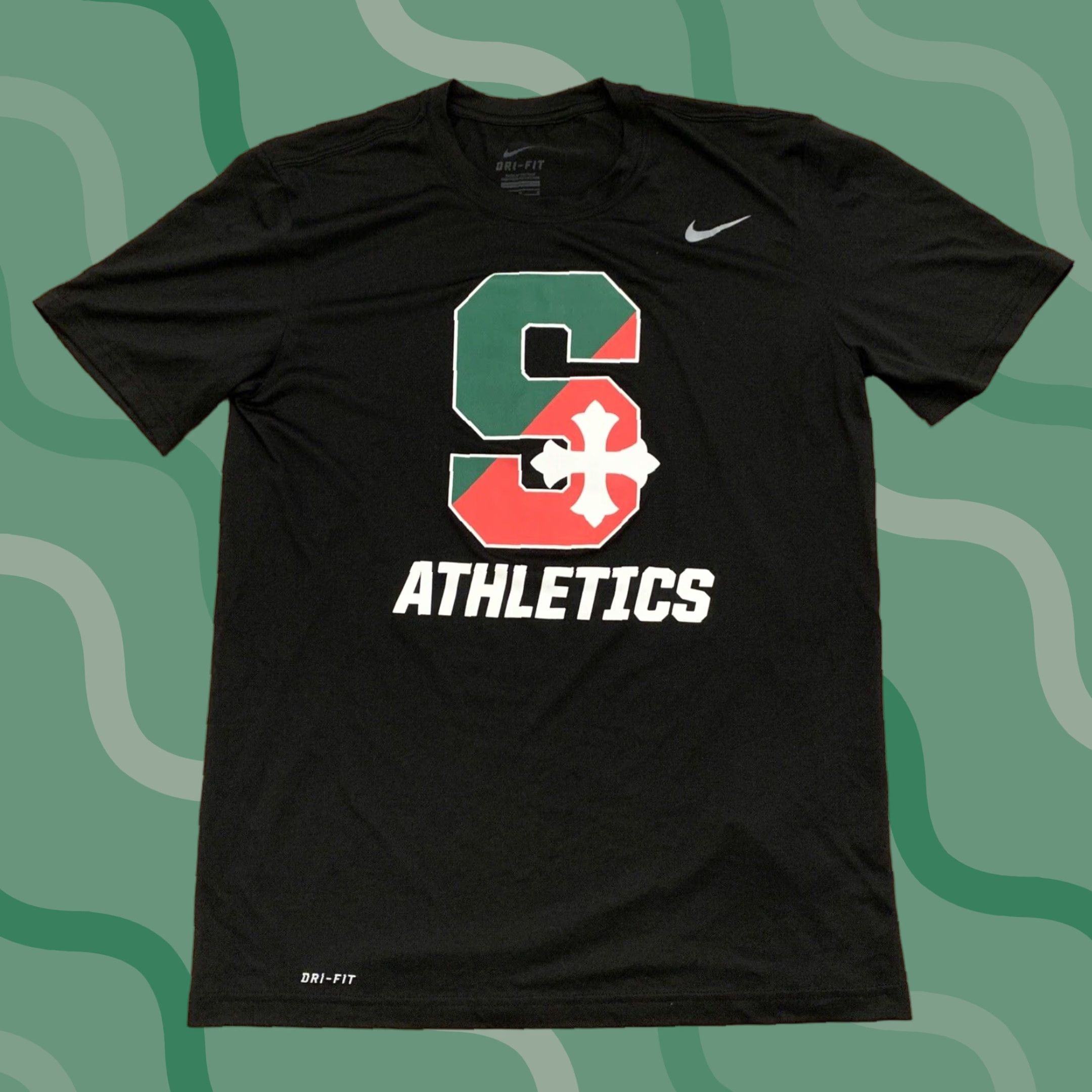 Nike VINTAGE Nike Dri Fit T-Shirt Black St. Stephen's and St. Agnes School Adult Medium Mens Size US M / EU 48-50 / 2 - 1 Thumbnail