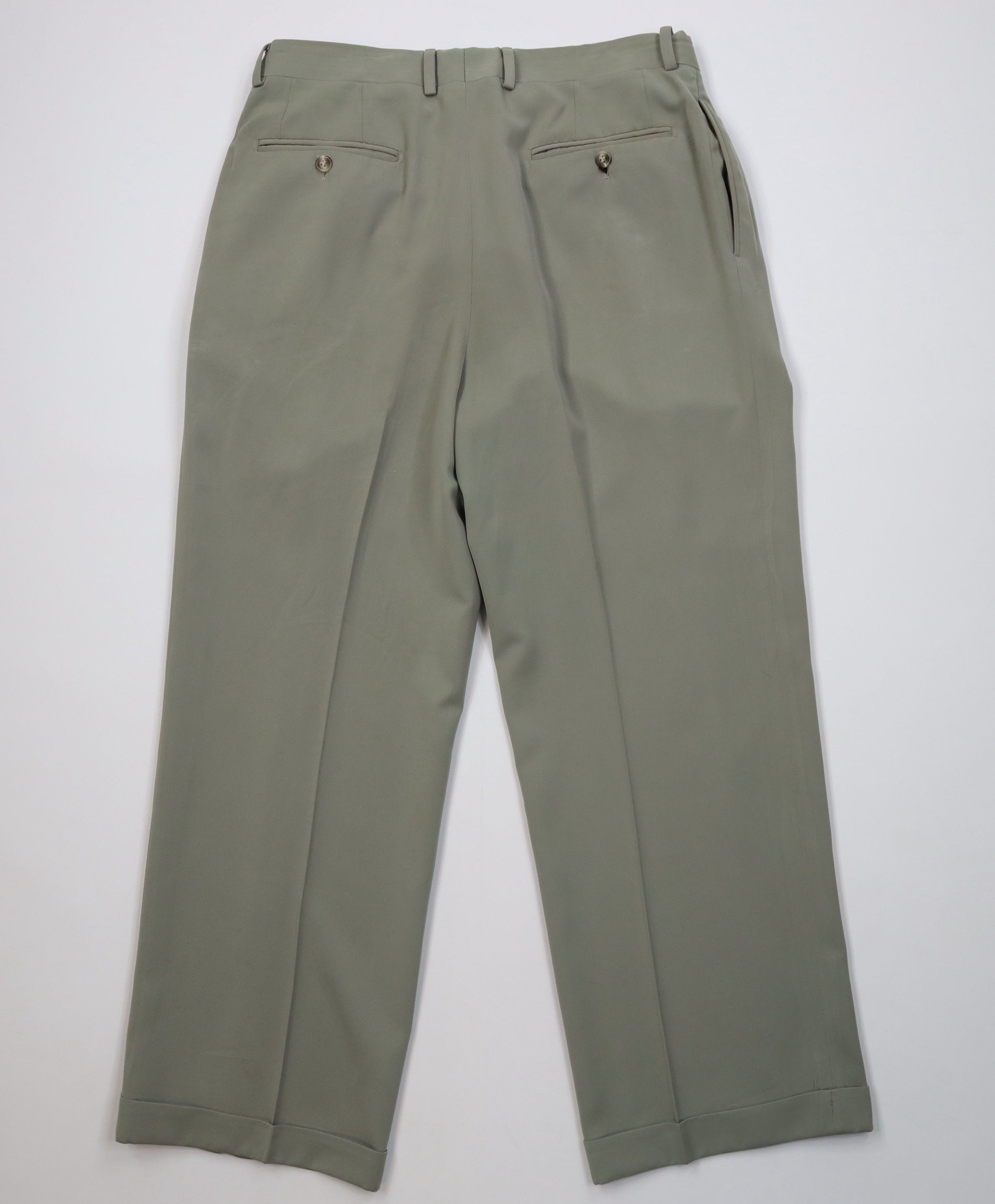 Vintage Vintage 90s Streetwear Knit Wide Leg Chino Pants Light Green Size US 34 / EU 50 - 13 Thumbnail