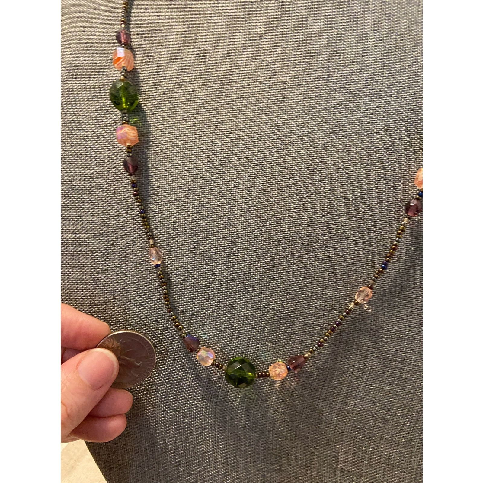 Handmade Long colorful beaded necklace Size ONE SIZE - 2 Thumbnail