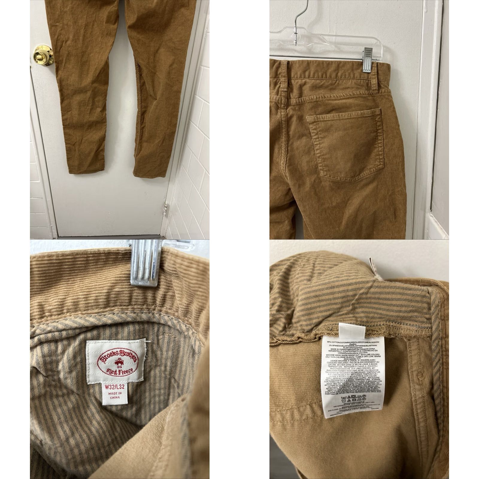 Brooks Brothers Brooks Brothers Red Fleece Corduroy Pants Slim Men 32x30 Brown Stretch Chino Casual Business Mens Pants Size US 32 / EU 48 - 8 Thumbnail