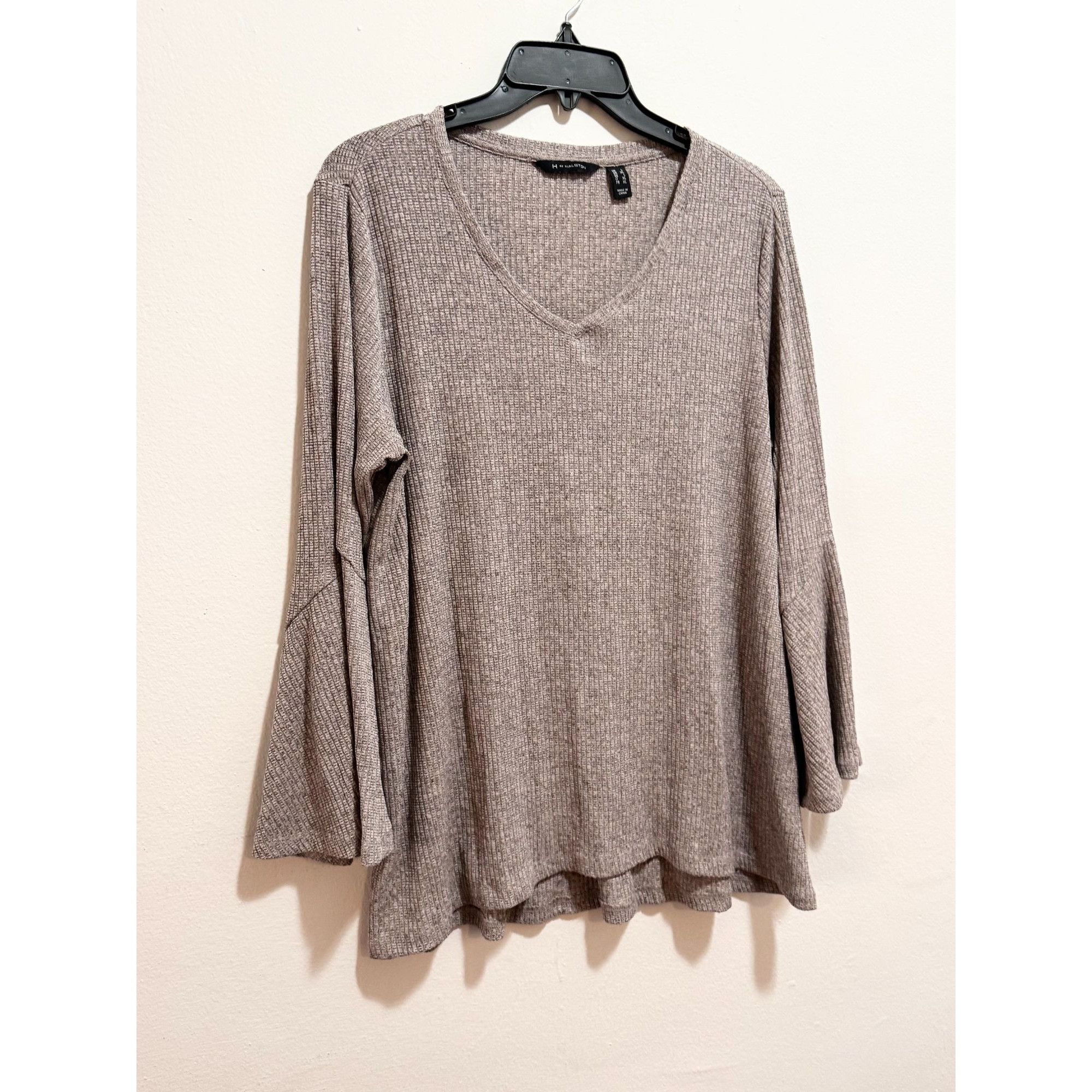 Halston H by Halston thermal waffle knit long sleeve top shirt sweat Size L / US 10 / IT 46 - 3 Thumbnail