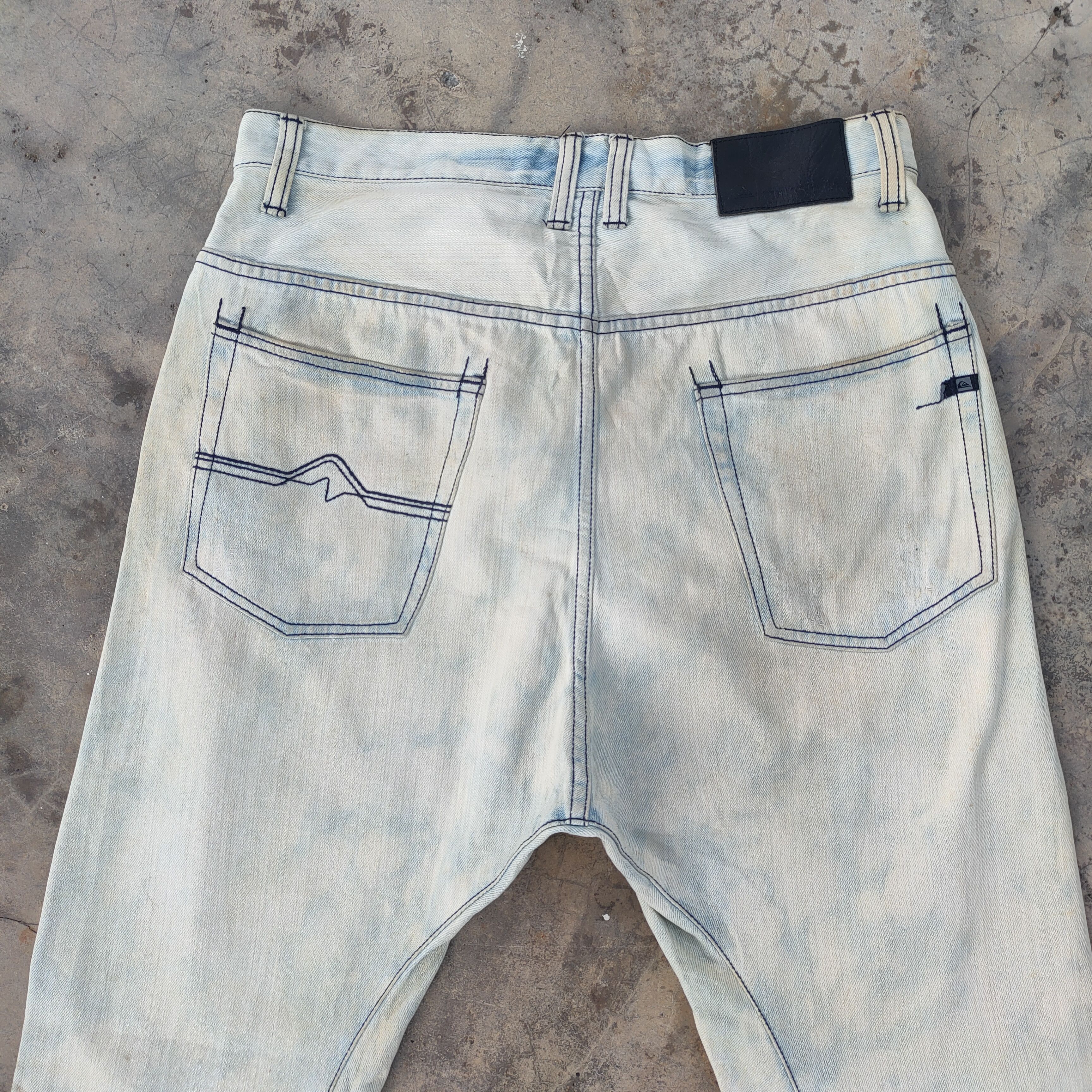 Quiksilver VINTAGE QUICKSILVER RUSTY WHITE YELLOW FADED DENIM JEANS Size US 36 / EU 52 - 10 Thumbnail