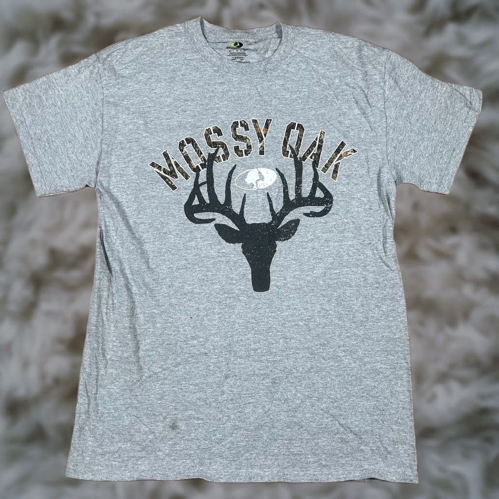 Vintage Mossy Oak Graphics T-Shirt Adults M Medium Cotton Polyester Crewneck ShortSleeve Gray Summer Classic Size US M / EU 48-50 / 2 - 1 Thumbnail