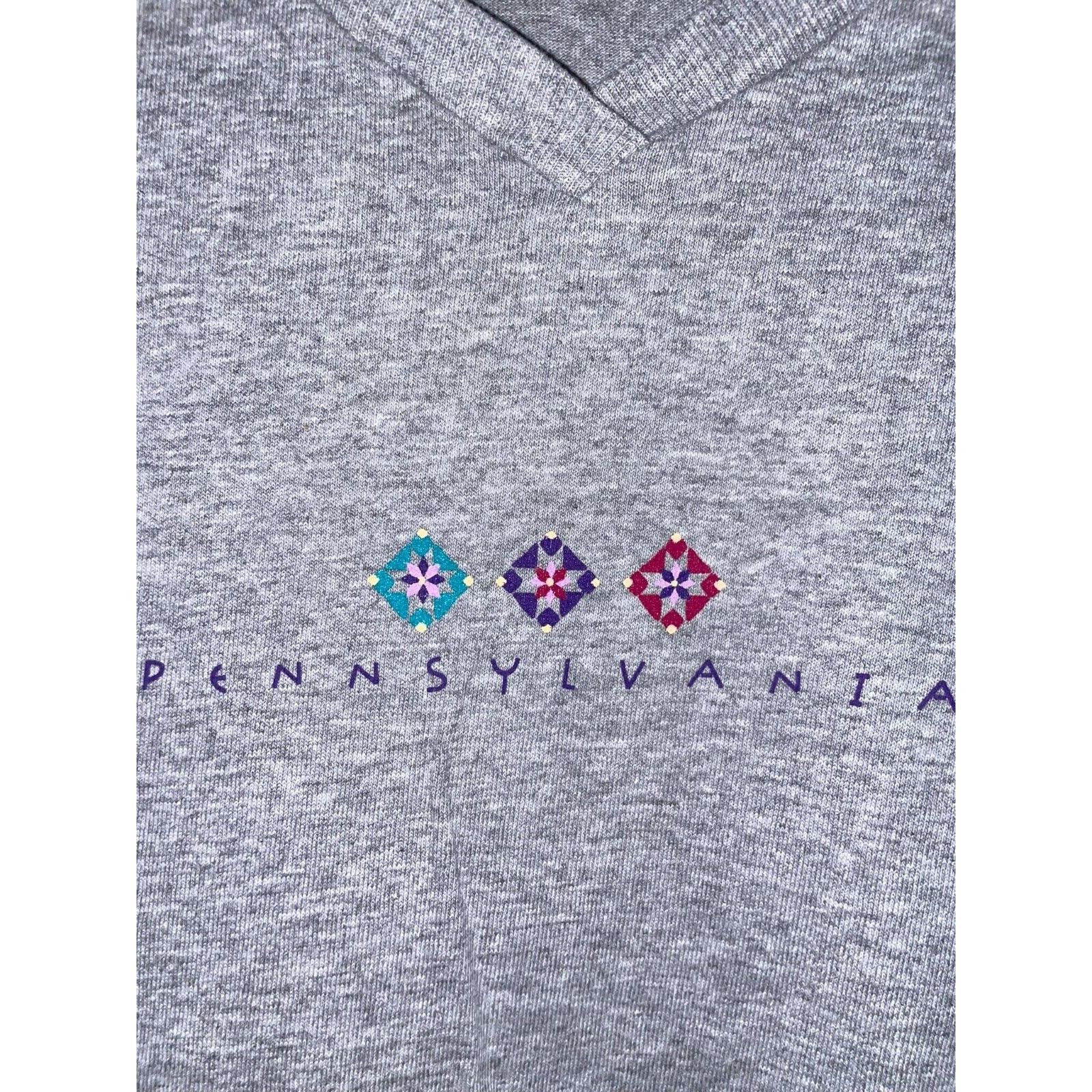 Anvil Womens Vintage Pennsylvania Shirt Gray Tee Top 90s Large Size L / US 10 / IT 46 - 3 Thumbnail