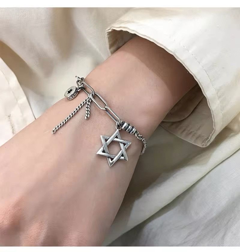 Jewelry Pentagram Thick Chain Bracelets Size ONE SIZE - 2 Thumbnail