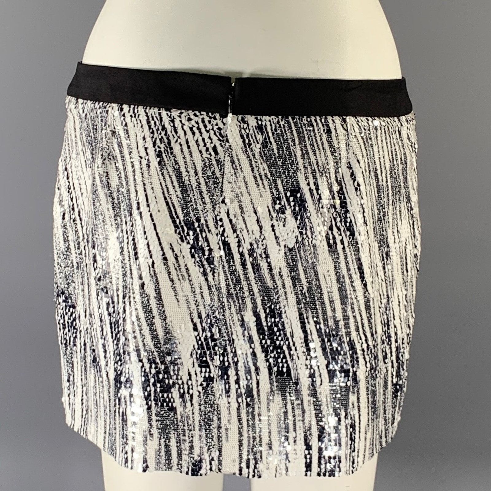 Kenzo KENZO Size L White Black Polyester Blend Mini Mini Skirt Size 32" / US 10 / IT 46 - 3 Thumbnail