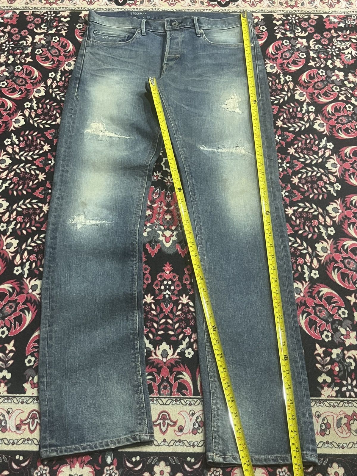 DELUXE Japanese Brand Deluxe Stockholm Sashiko Distressed Jeans Size US 32 / EU 48 - 12 Thumbnail