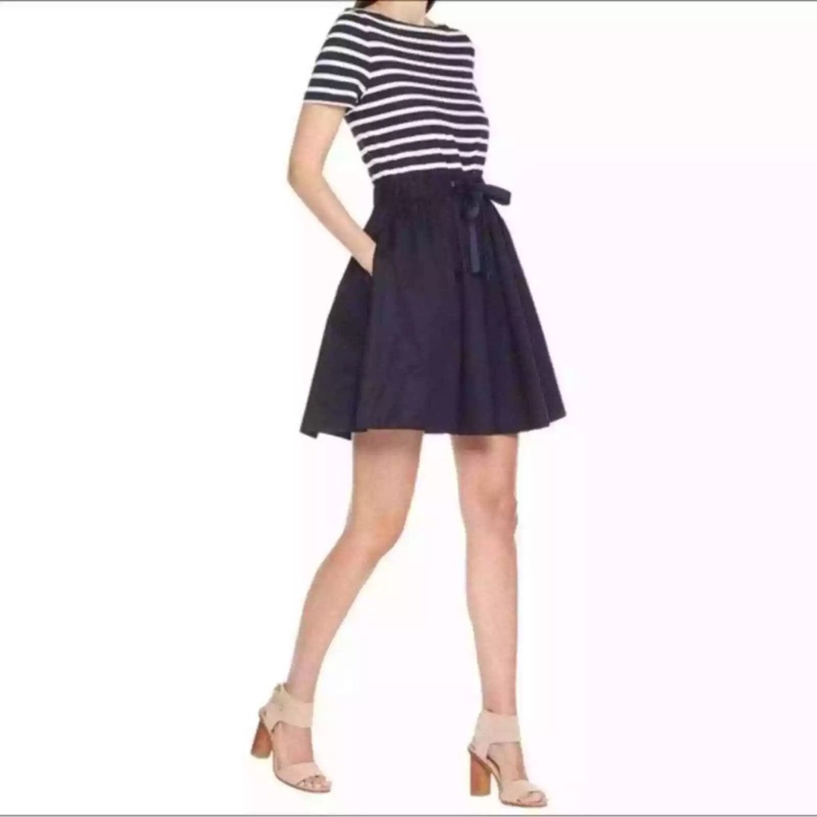 Kate Spade Kate Spade Broome Street Stripe Knit Mixed Media Dress Grailed