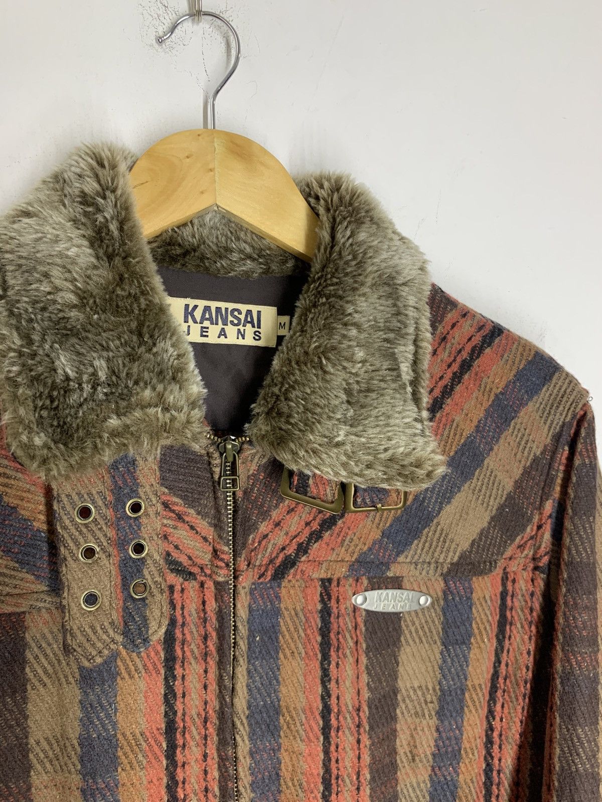 Japanese Brand × Kansai Yamamoto Vintage KANSAI JEANS Wool American Casual Jacket Size US M / EU 48-50 / 2 - 4 Thumbnail