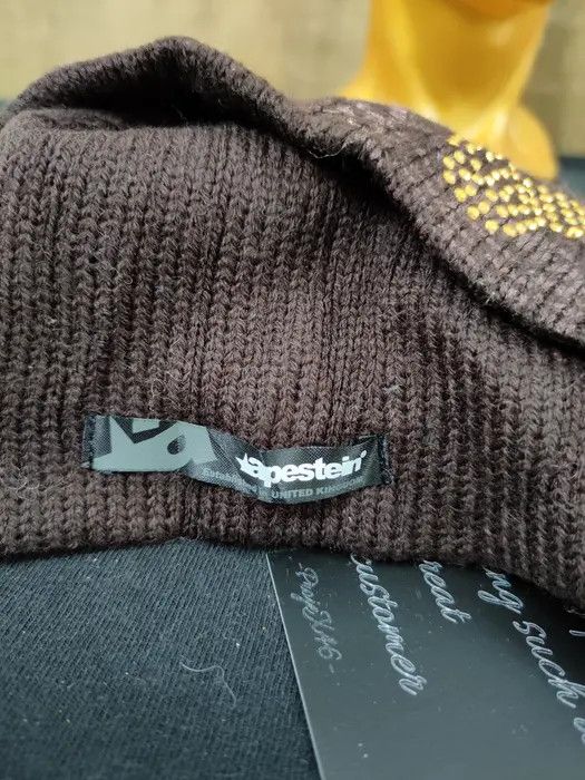Japanese Brand Apestein uk designer distress skull diamond beanie #153DLL Size ONE SIZE - 6 Thumbnail