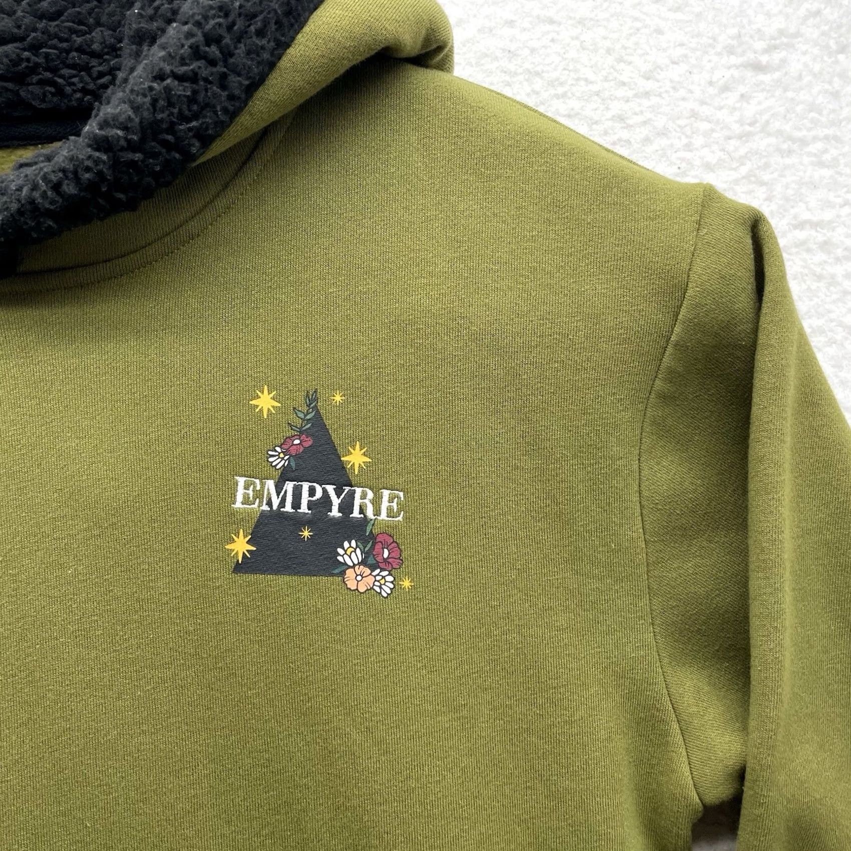 Empyre Empyre Hoodie Mens Medium Graphic Green Sweatshirt Sherpa Fleece Skater Street Size US M / EU 48-50 / 2 - 2 Thumbnail