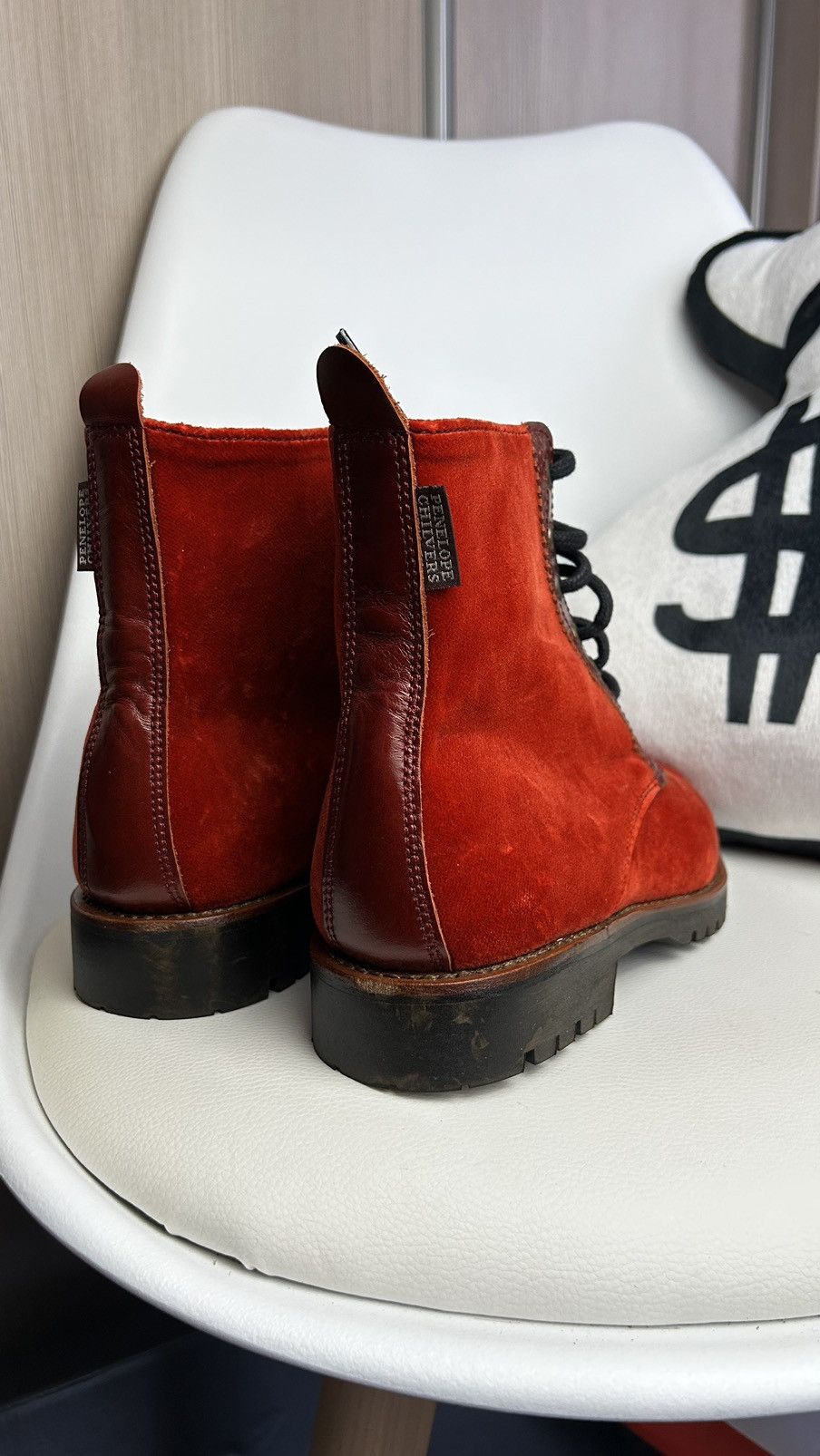Other PENELOPE CHILVERS Burnt Orange Velvet Laced Anckle Boots Size US 10 / IT 40 - 5 Thumbnail