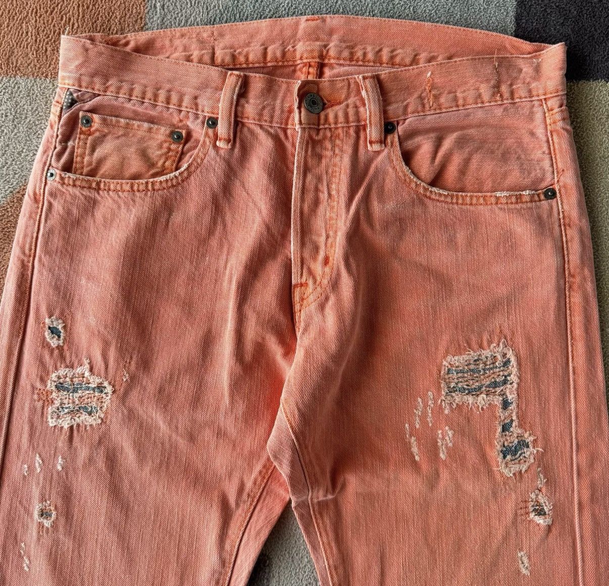 Denim & Supply Ralph Lauren Denim Supply Ralph Lauren Pink Distressed Jeans K22 Size US 31 - 3 Thumbnail