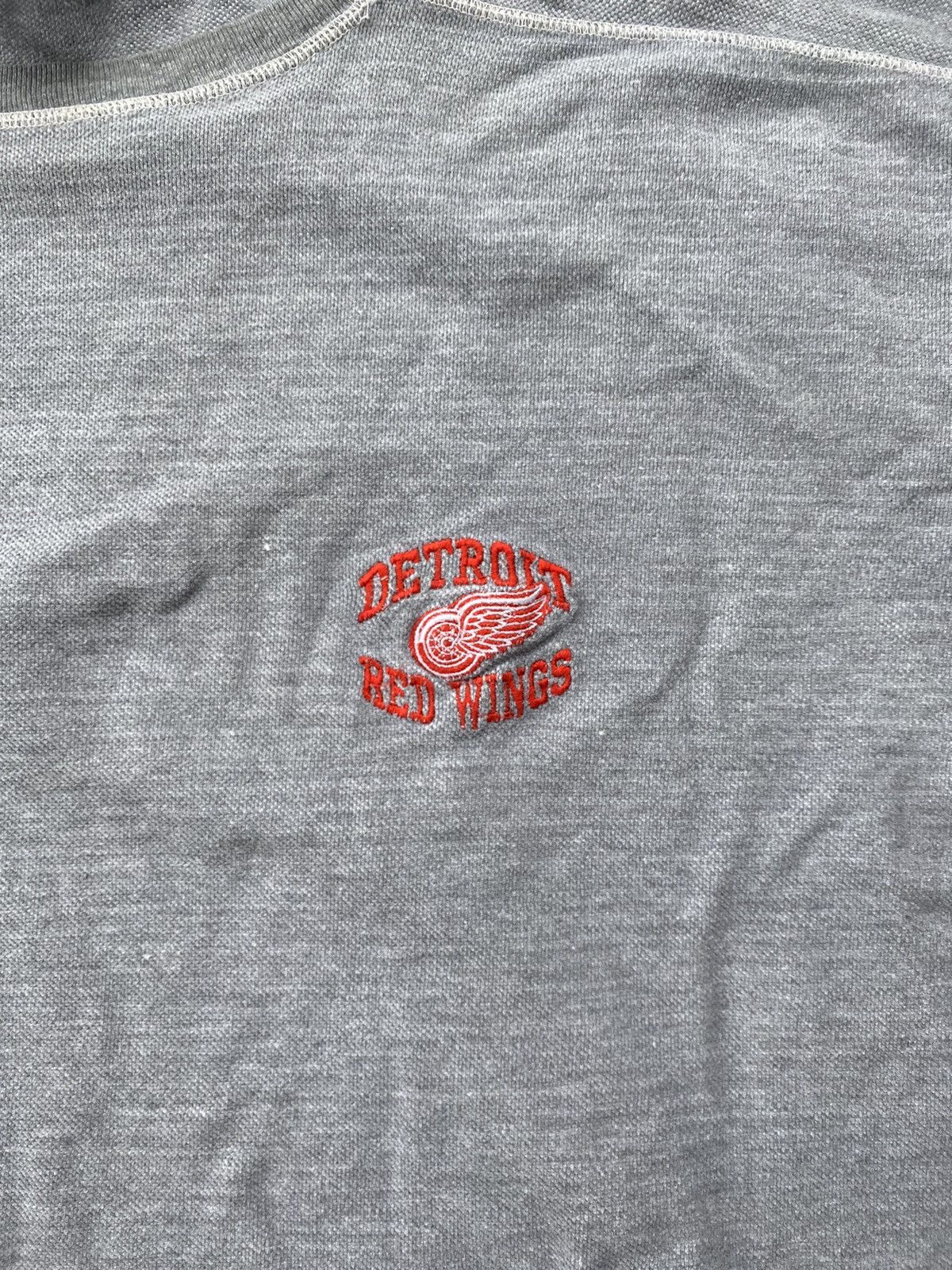 NHL × Vintage Vintage 90s gray detroit red wings boxy thermal crewneck Size US XL / EU 56 / 4 - 4 Thumbnail