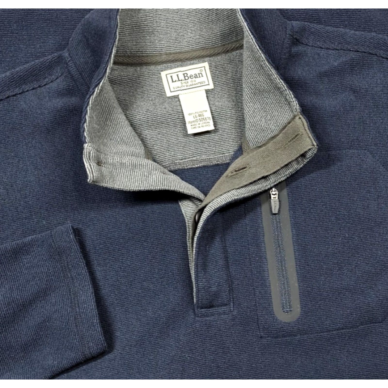 Vintage L.L.Bean Men's Fleece Button Mock Henley Pullover Shirt 505670 Blue L Size US L / EU 52-54 / 3 - 2 Thumbnail
