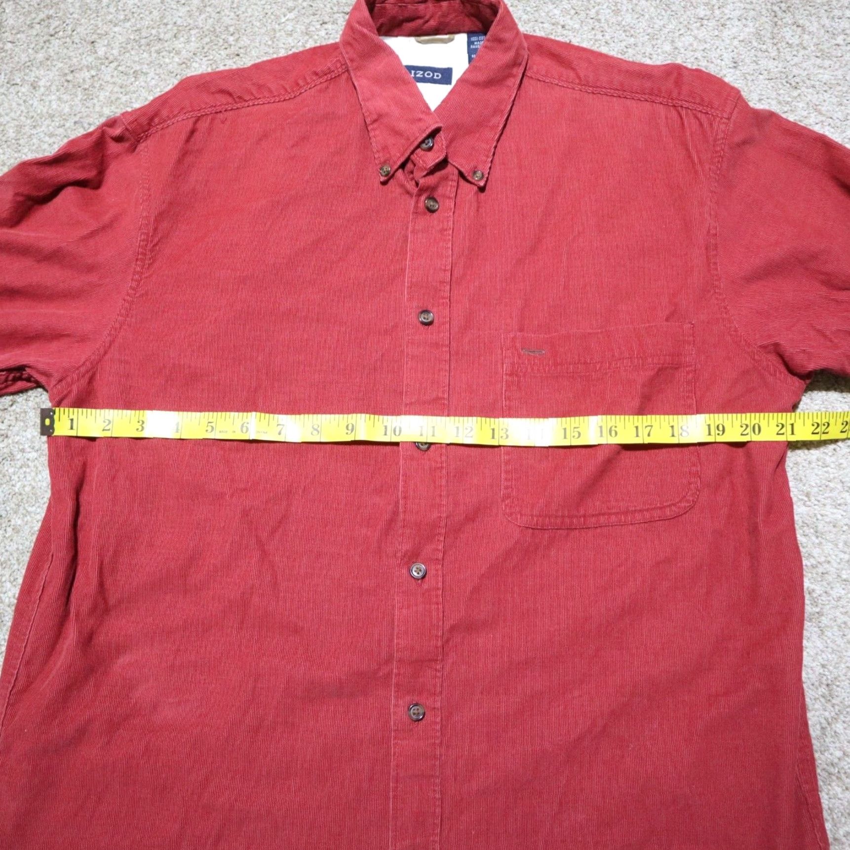 Izod IZOD Shirt Red Long Sleeve Button-Up 100% Cotton Adult Men's Size M Medium Size US M / EU 48-50 / 2 - 5 Thumbnail