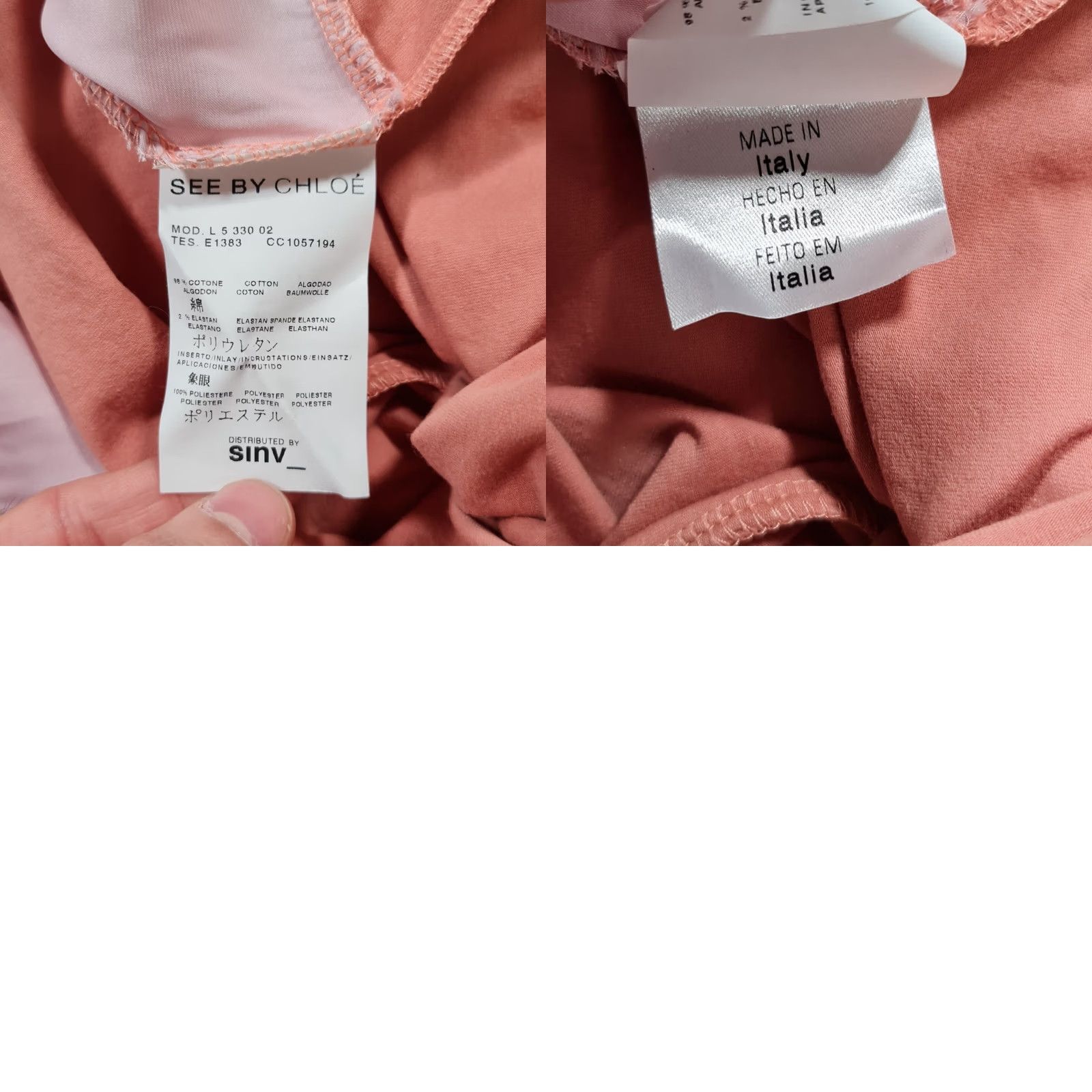 Vintage See by Chloe Dress Womens Short Sleeveless Striped Pink Round Neck Mini 8 UK Casual Party/Cocktail Size M / US 6-8 / IT 42-44 - 8 Thumbnail