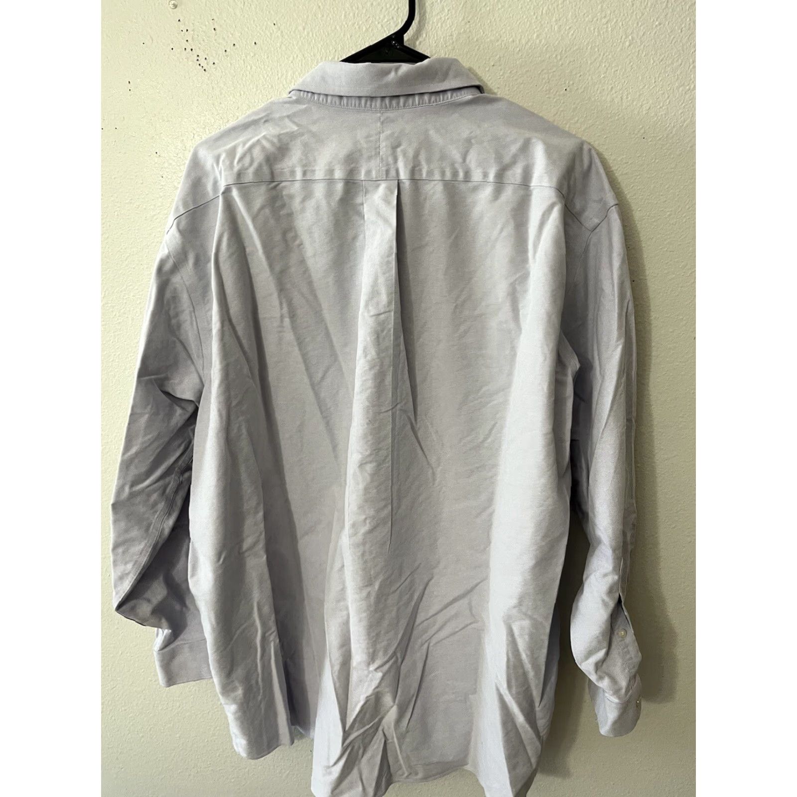 Vintage L.L. Bean Dress Shirt Men's 18 Blue Wrinkle Resistant Trim Fit Button Up Long Sleeve Solid Collar Size US XXL / EU 58 / 5 - 3 Thumbnail