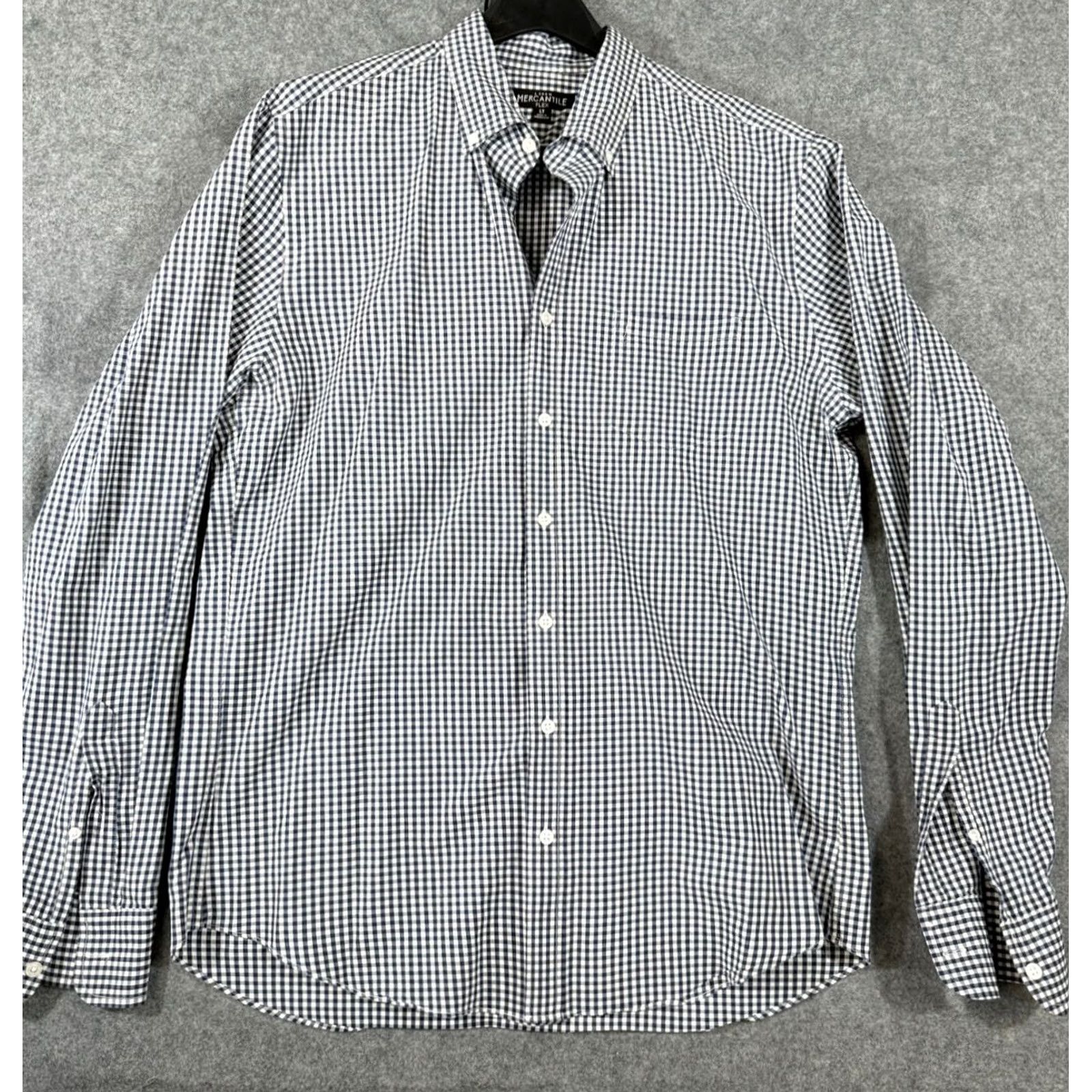 J.Crew J.CREW Shirt Mens LT Blue Mercantile Flex Navy Gingham Check Stretch Button Down Size US L / EU 52-54 / 3 - 2 Thumbnail