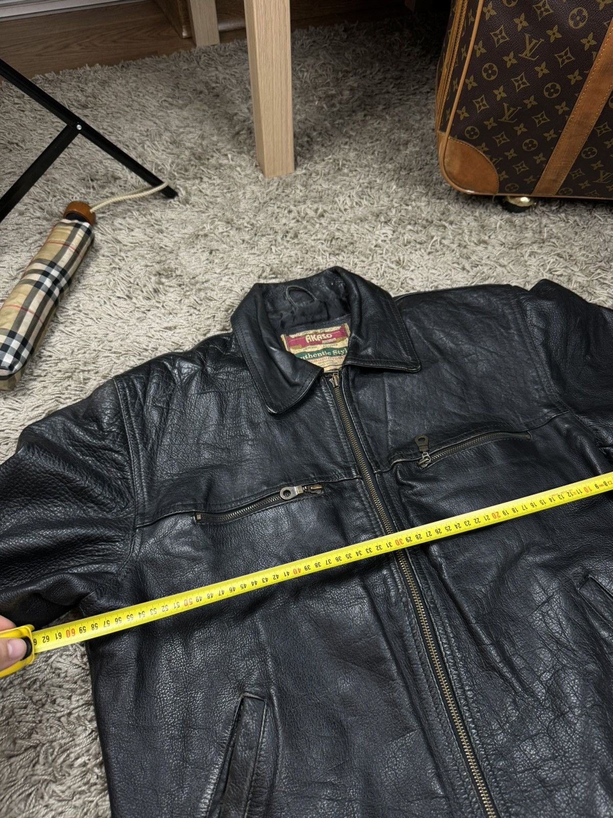 Vintage Vintage leather jacket Akaso 90s original casual item Size US L / EU 52-54 / 3 - 5 Thumbnail