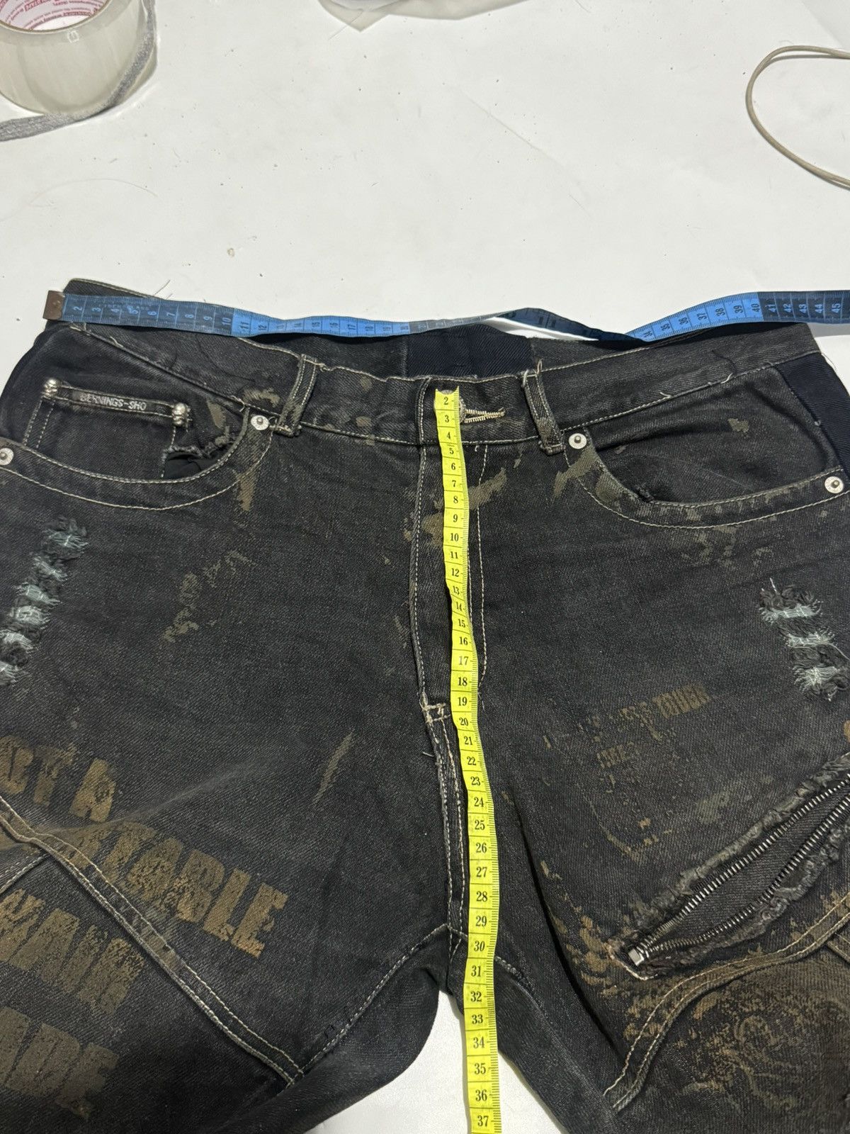 Tornado Mart Bernings Sho Poem Trashed Archived Denim Pants Size US 30 / EU 46 - 13 Thumbnail