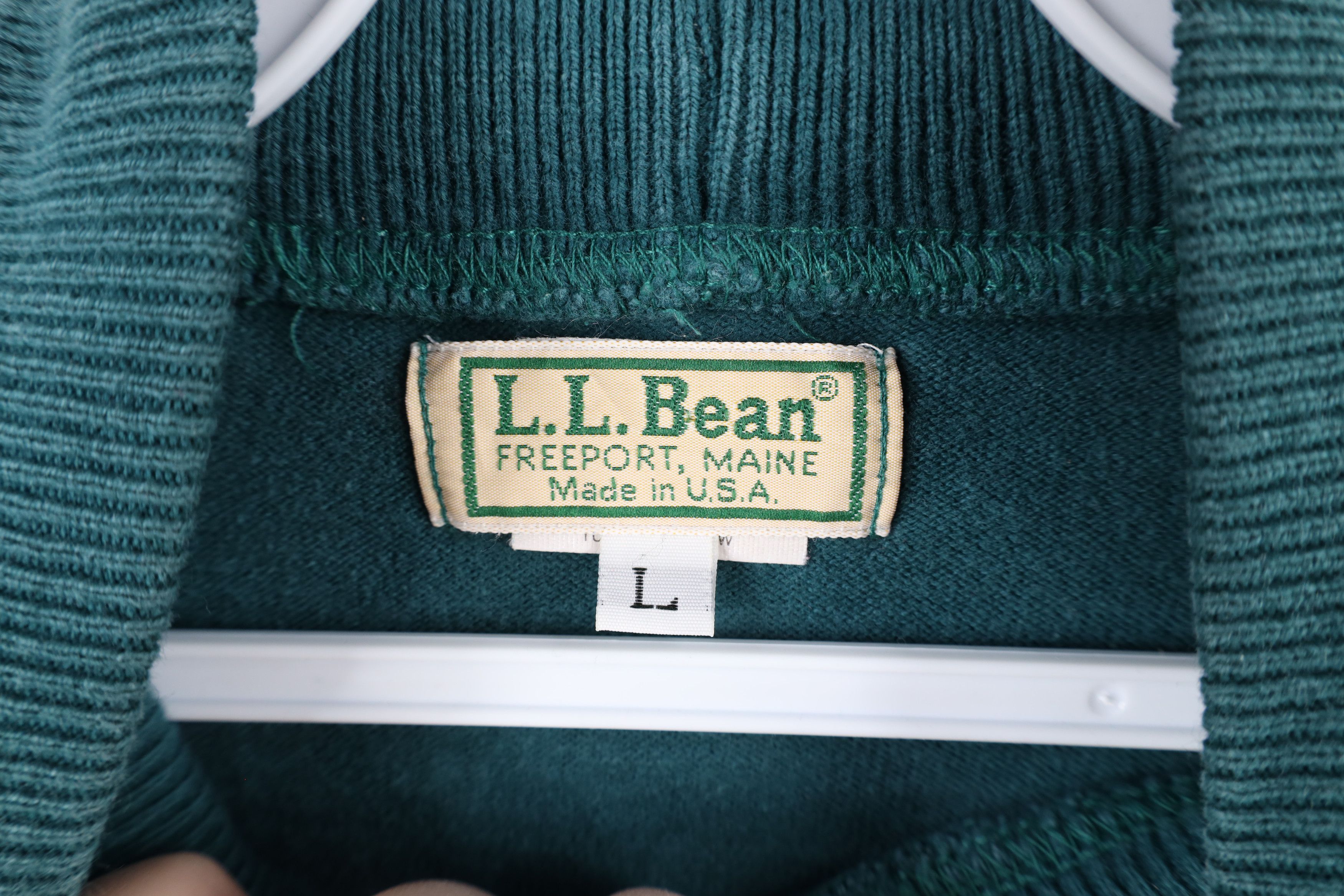 L.L. Bean × Vintage Vintage 90s LL Bean Heavyweight Mock Neck T-Shirt USA Size US L / EU 52-54 / 3 - 4 Thumbnail