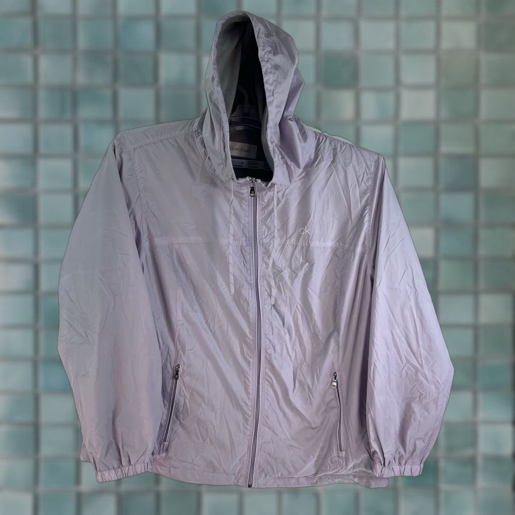 Calvin Klein Calvin Klein Windbreaker Hooded Full Zip 2XL Womens Purple Solid Softshell Zip Windbreaker, Casual, Travel, Workwear, Logo, Lined, Regular Fit Size XXL / US 16-18 / IT 52-54 - 1 Thumbnail