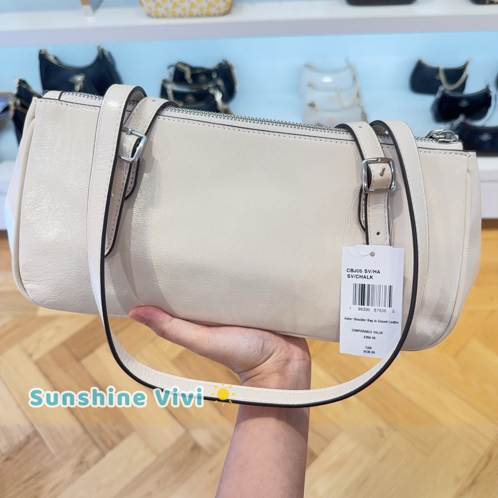 Coach NWT Coach Asher Shoulder Bag CBJ05 Glazed Leathe Chalk Size ONE SIZE - 3 Thumbnail