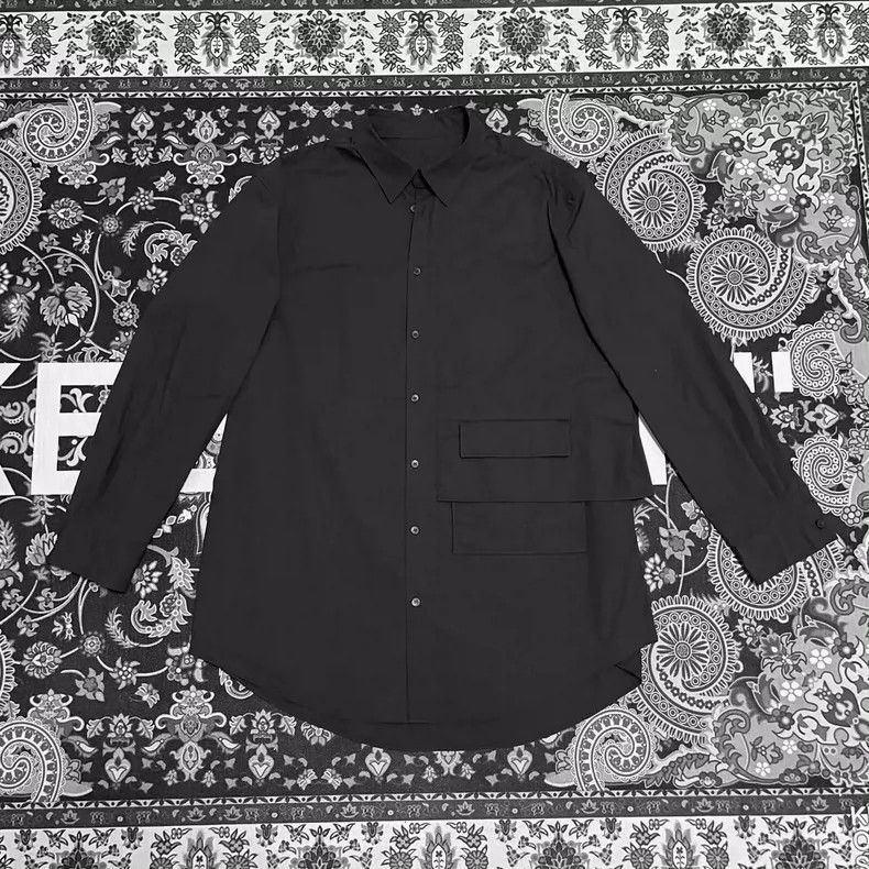 Y-3 Y-3 Multi Pocket Solid Single Breasted Long Sleeve Blouse Size US XL / EU 56 / 4 - 1 Thumbnail