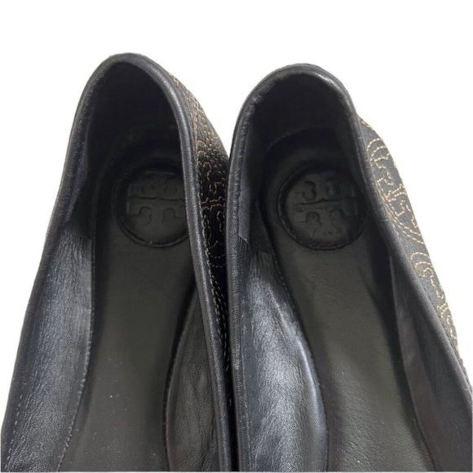 Tory Burch Tory Burch Flats Black Cream 6.5 Leather Sole Leather Upper Size US 6.5 / IT 36.5 - 4 Thumbnail