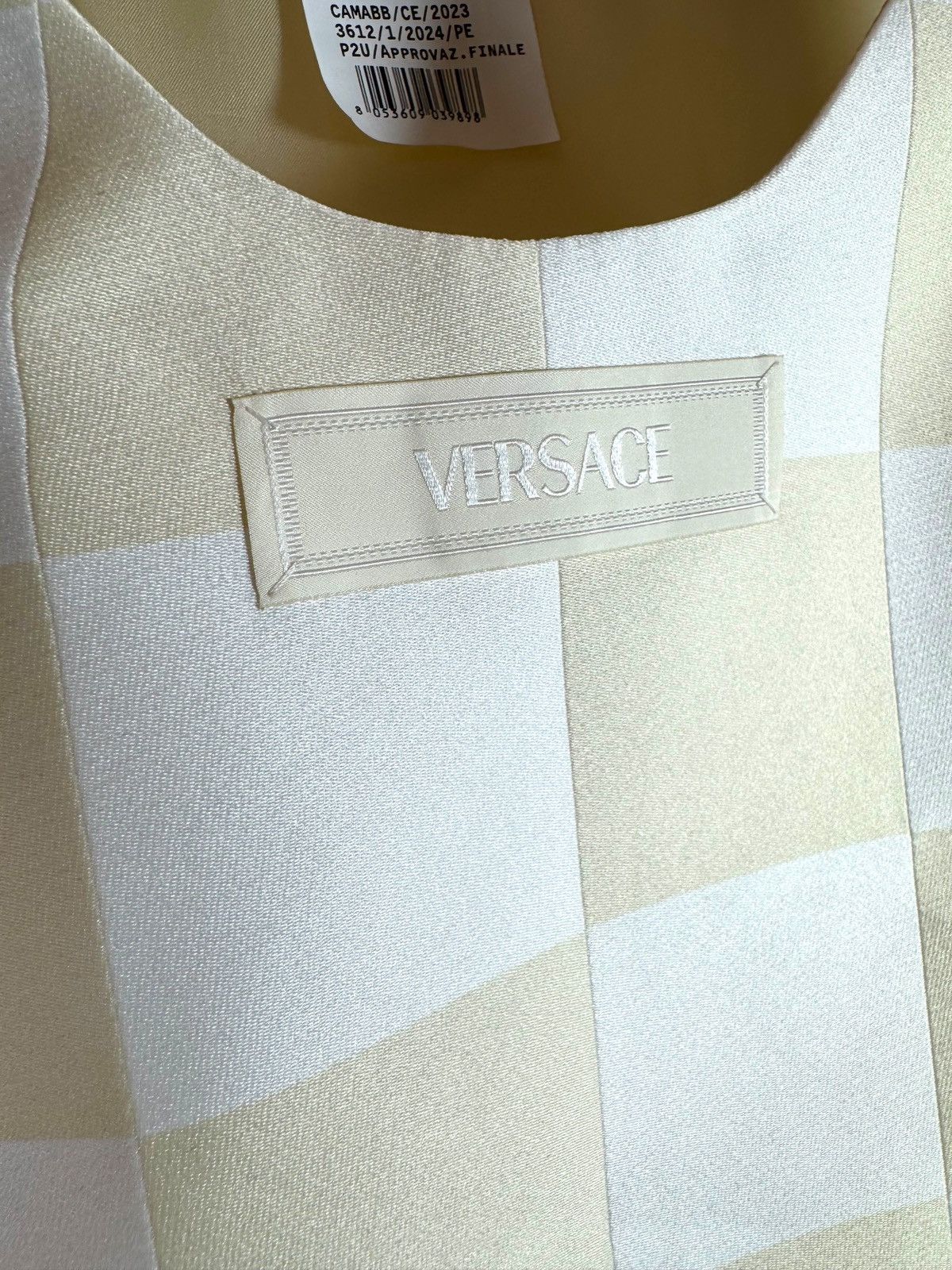 Versace Versace Men’s Checked Top White Beige Size M - New Size US M / EU 48-50 / 2 - 8 Thumbnail