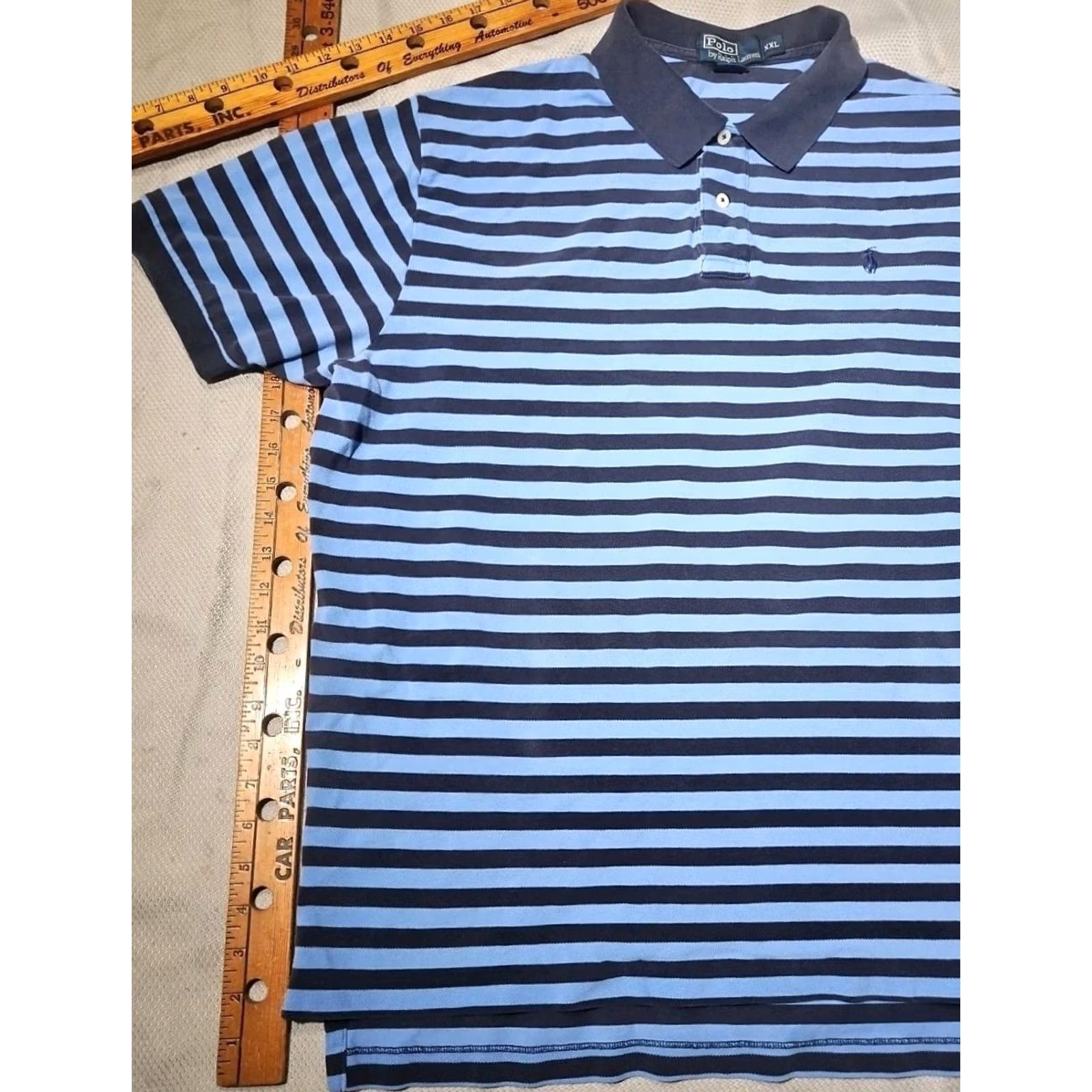 Ralph Lauren Ralph Lauren Polo Shirt Mens 2XL Blue Striped Preppy Button Pony Logo Casual Polo Shirt Size US XXL / EU 58 / 5 - 5 Thumbnail