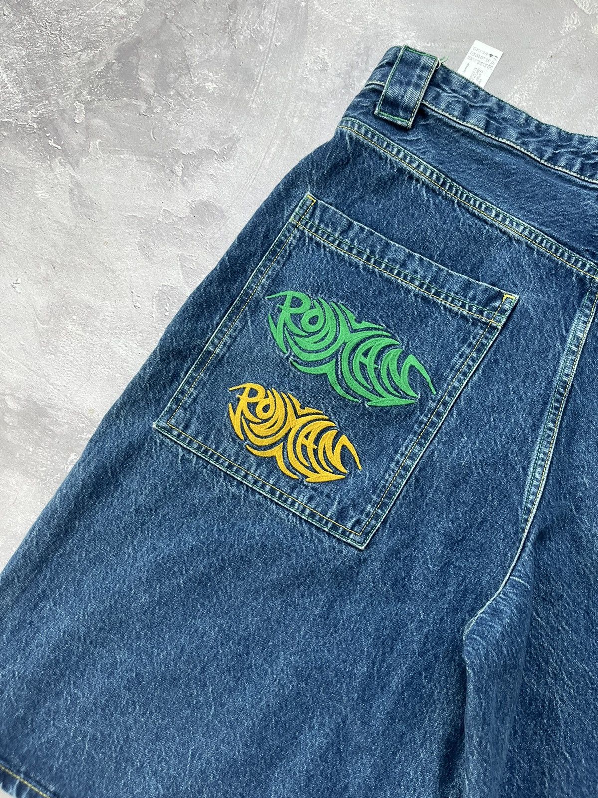 Other Basketball Y2K Dennis Rodman Embroidered Denim Shorts 31 Size US 31 - 4 Thumbnail