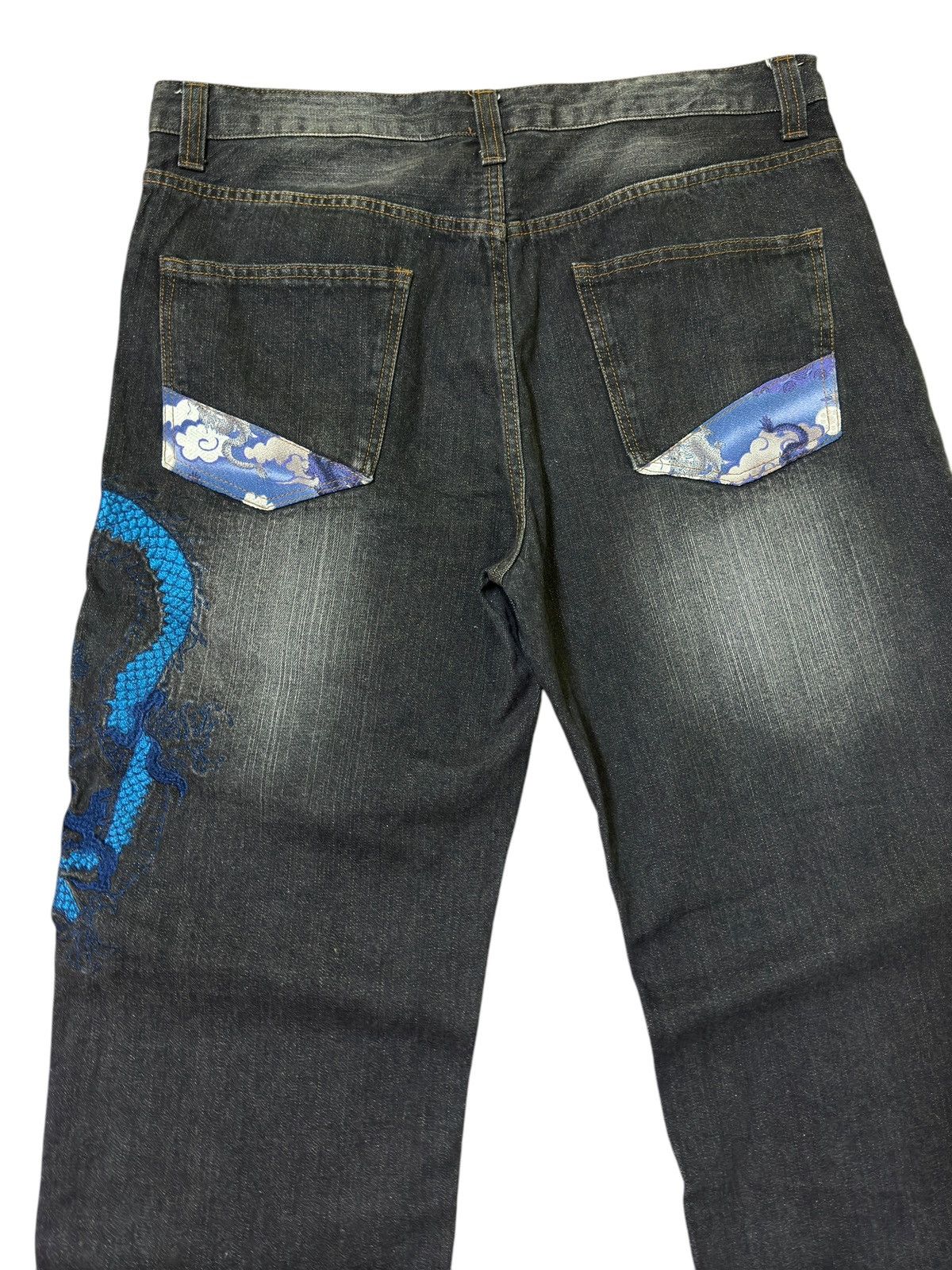 Karakuri Tamashii Karakuri Tamashii Dragon Embroidered Sukajan Denim Jeans Size US 34 / EU 50 - 12 Thumbnail