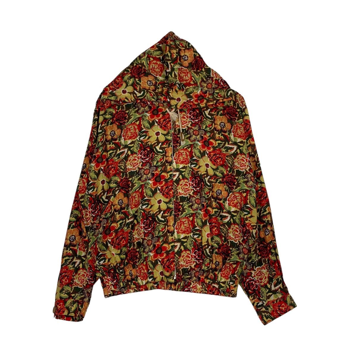 Japanese Brand HI-TECH Florals Design Zipper Hoodie Jacket #0877-C39 Size M / US 6-8 / IT 42-44 - 2 Thumbnail
