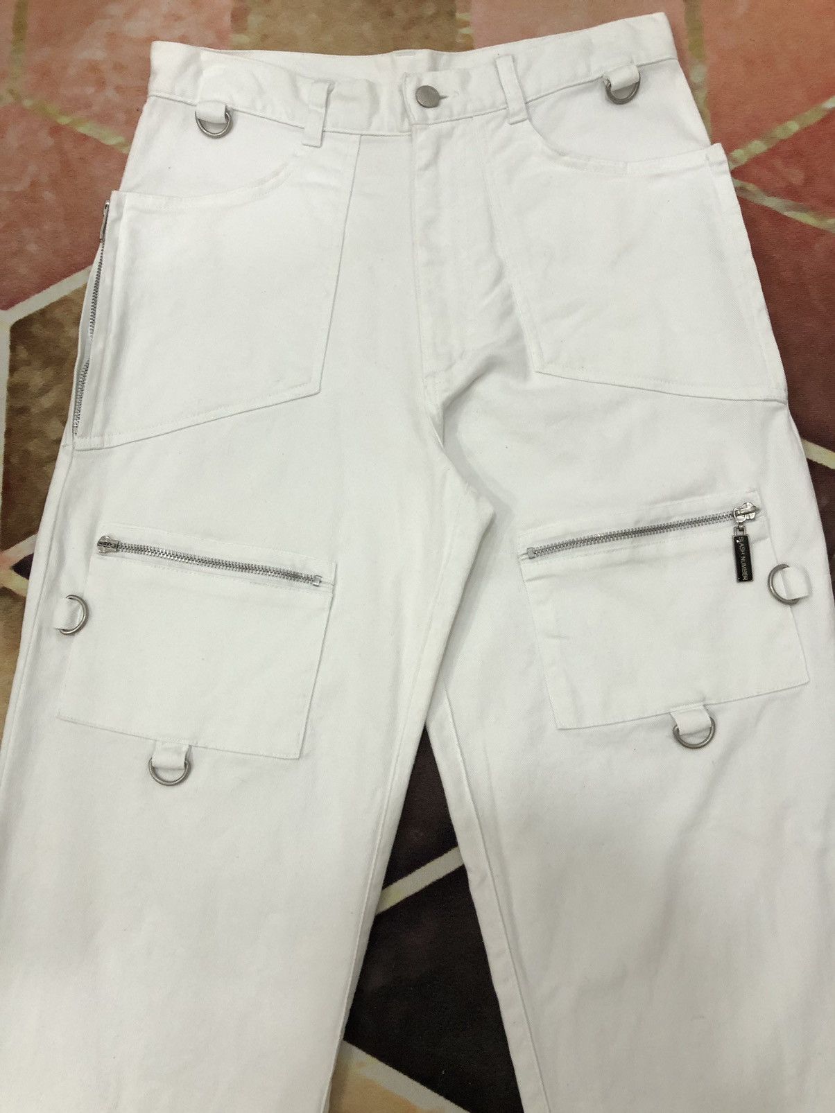 Japanese Brand Slash Number Multipocket Tactical Cargo White Pants Size US 28 / EU 44 - 3 Thumbnail