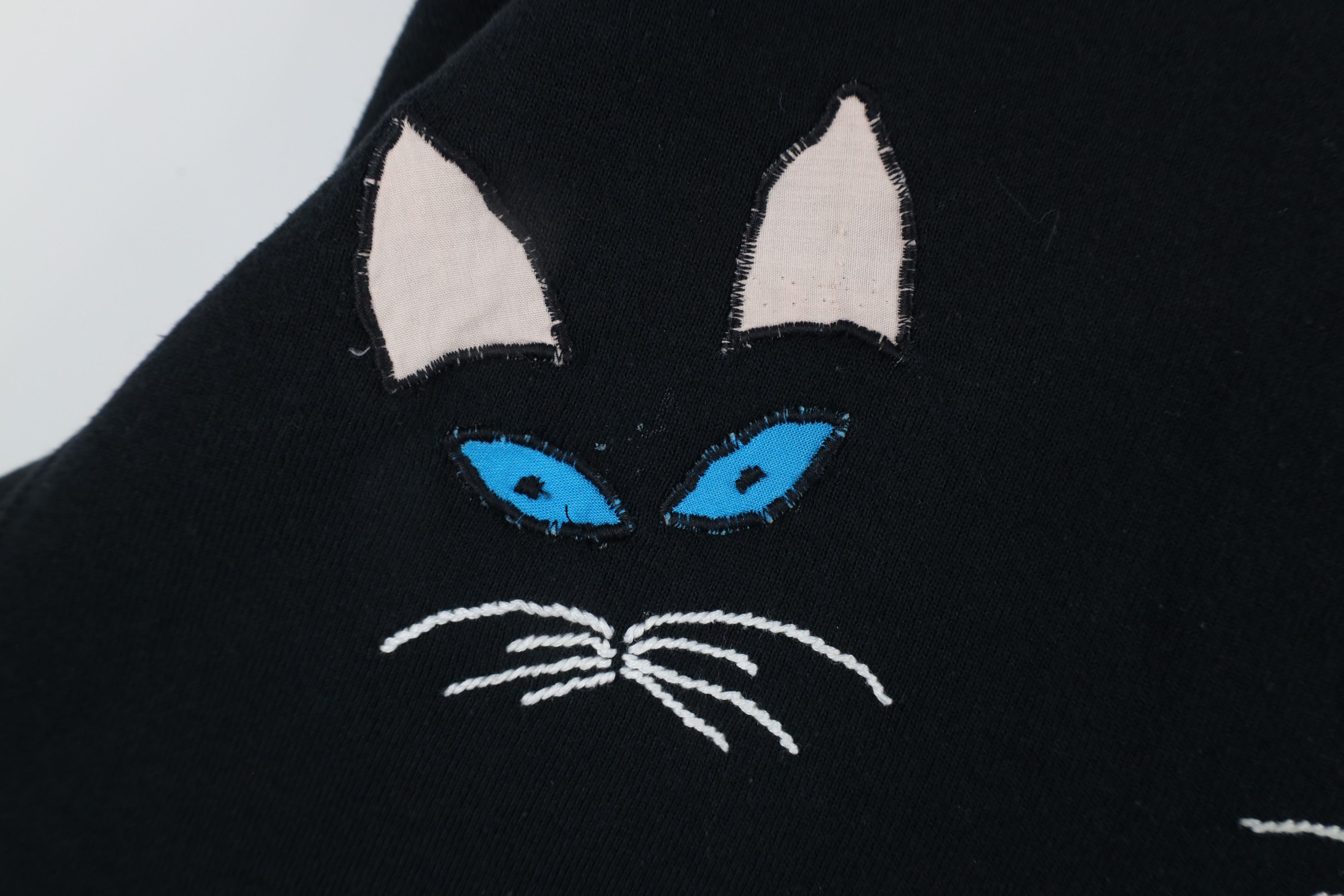Vintage Vintage 90s Streetwear Cat Kitten Layered Sweatshirt Black Size XL / US 12-14 / IT 48-50 - 5 Thumbnail