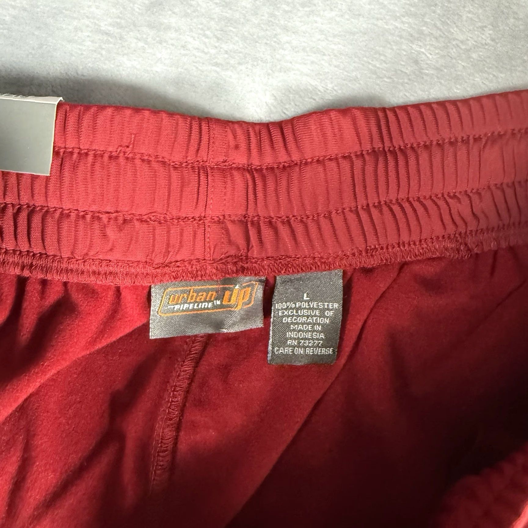Vintage VINTAGE Urban Up Track Pants Mens L Oversized Wide Leg Red 28” Inseam 28” Polyester Blended Fabric Retro Activewear Drawstring Size US 33 - 4 Thumbnail