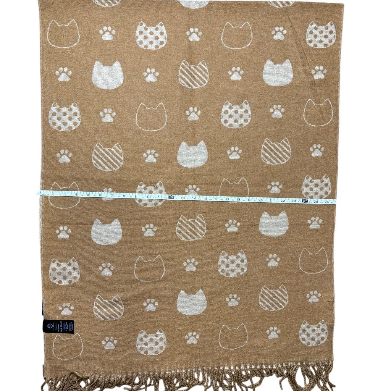 Other Luxurious Silkapli Cashmere Cat Themed Double-Sided Scarf Size ONE SIZE - 4 Thumbnail