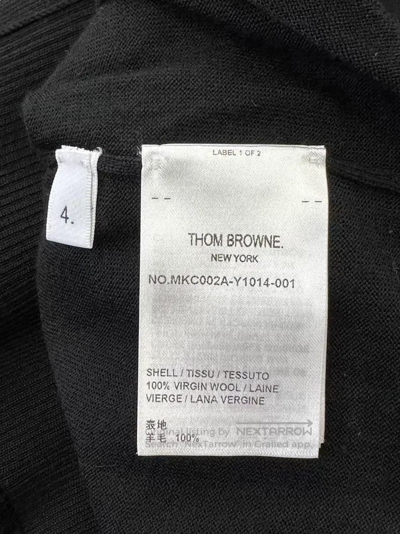Thom Browne Thom Browne Black four-striped wool cardigan Size US XL / EU 56 / 4 - 4 Thumbnail