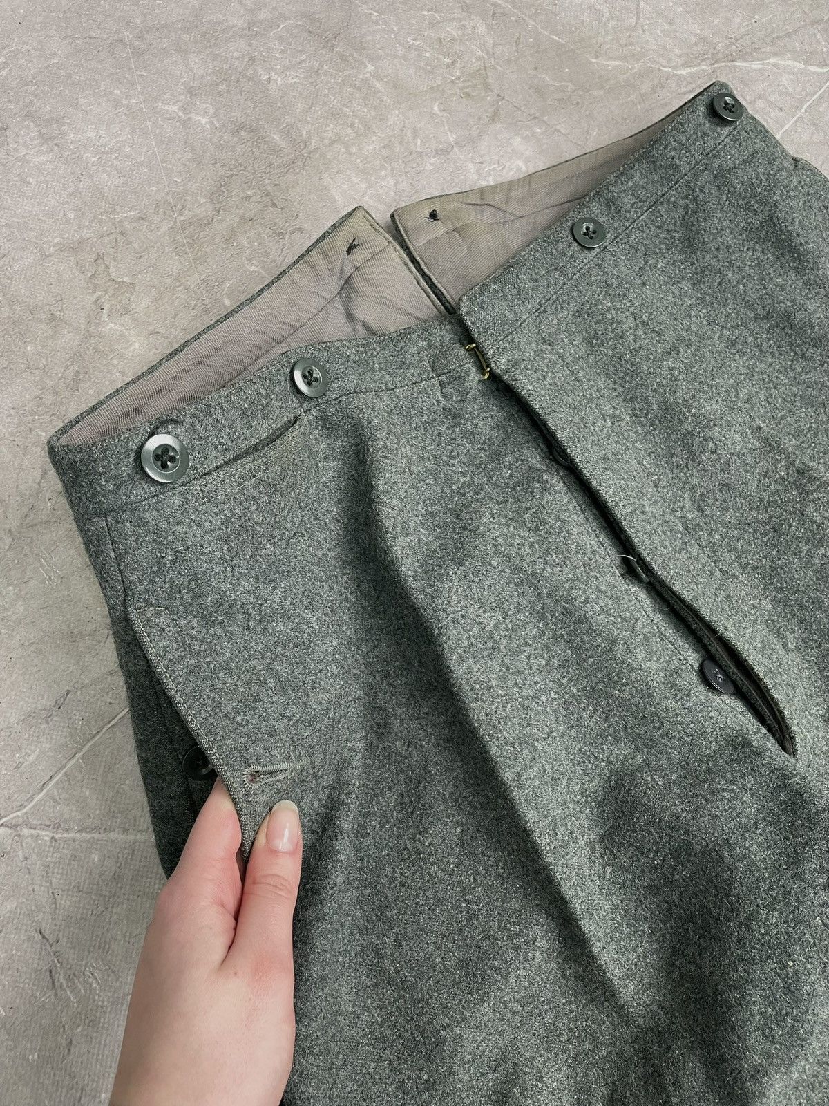 Japanese Brand German army wool pants long front junya watanabe style 90s Size US 34 / EU 50 - 6 Thumbnail