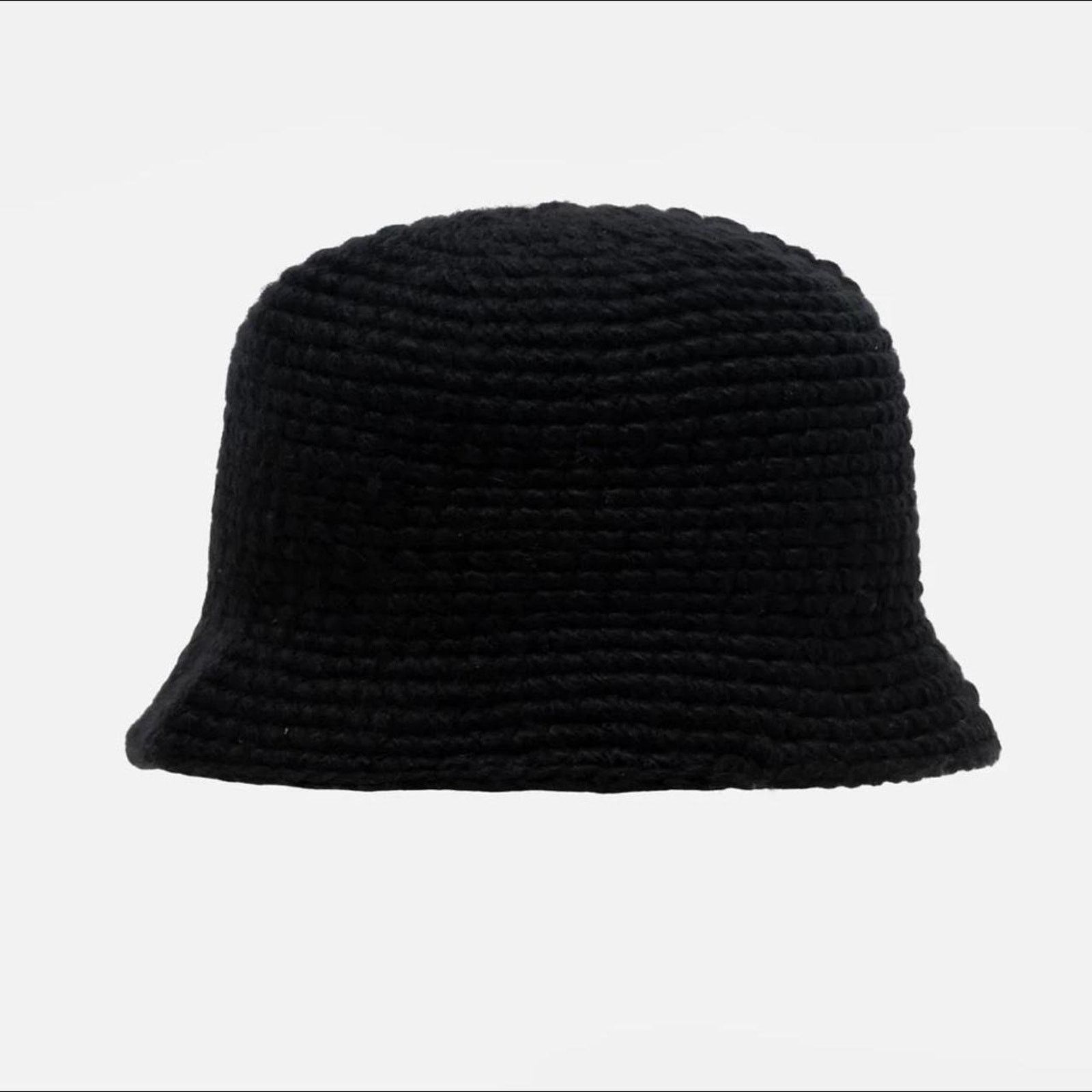 Stussy Crochet Knit SS Link Bucket Hat in Black