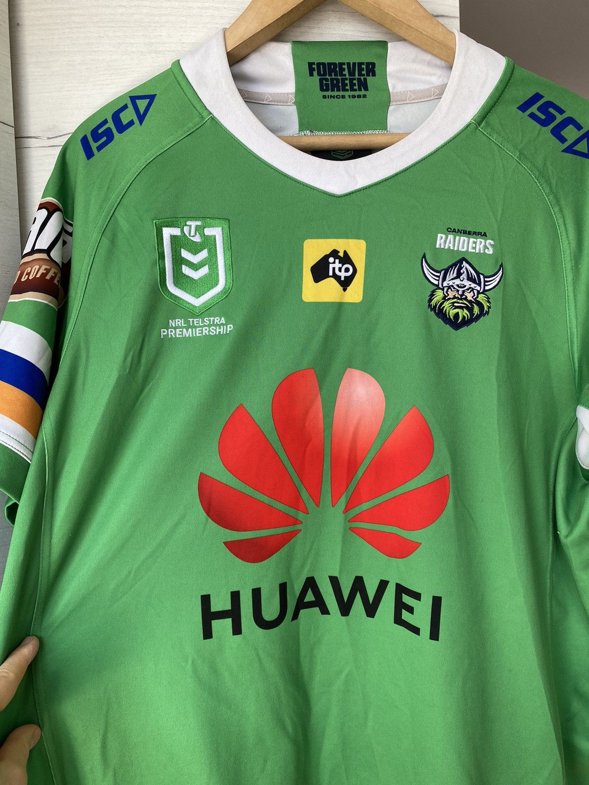 Other Canberra Raiders Jersey Green 20-21 NRL Rugby League Home Size US XL / EU 56 / 4 - 2 Thumbnail