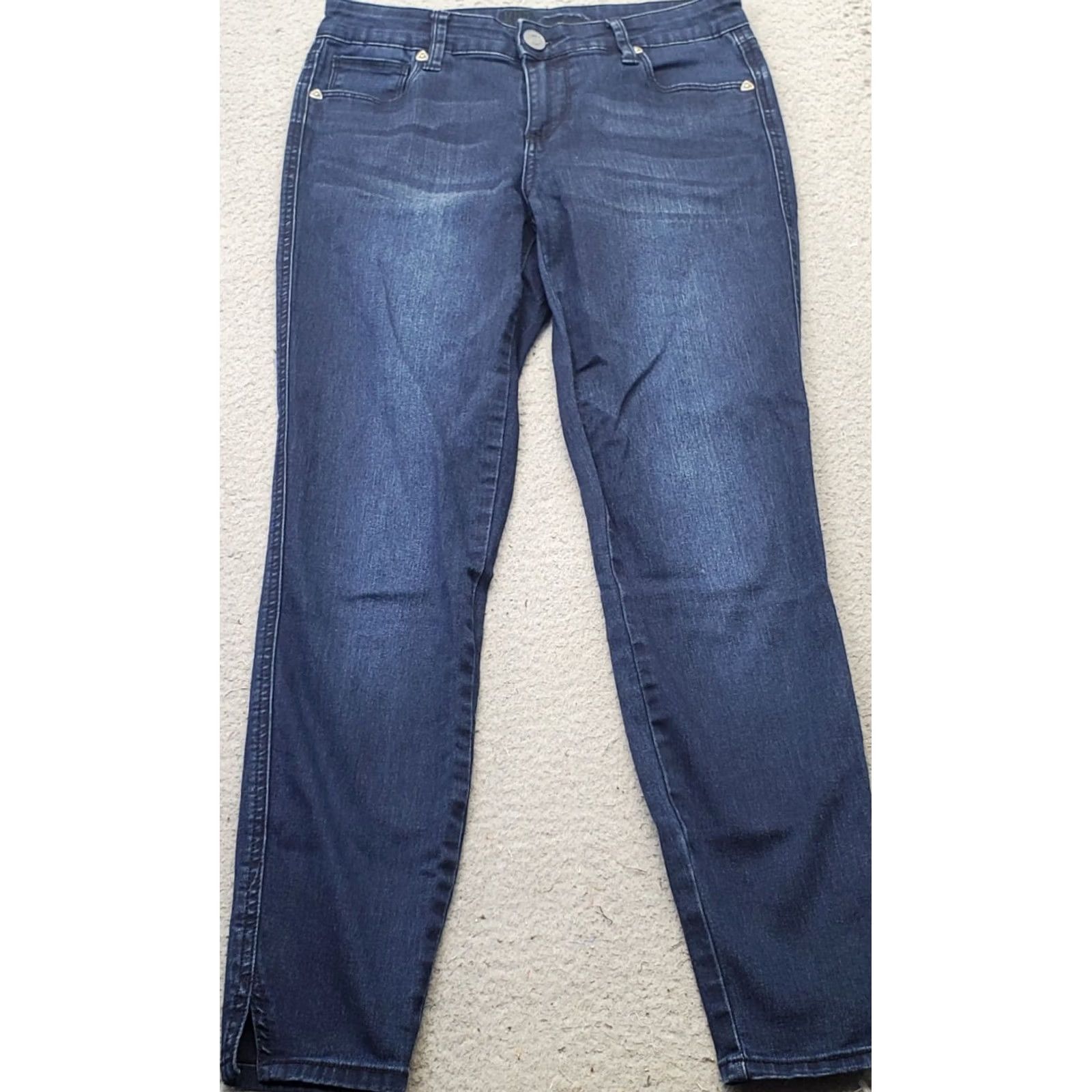 Vintage KUT from the Kloth Jeans Women Size 2 Blue Denim Stretch High Waisted Ankle Slit Jeans Size 26" / US 2 / IT 38 - 2 Thumbnail