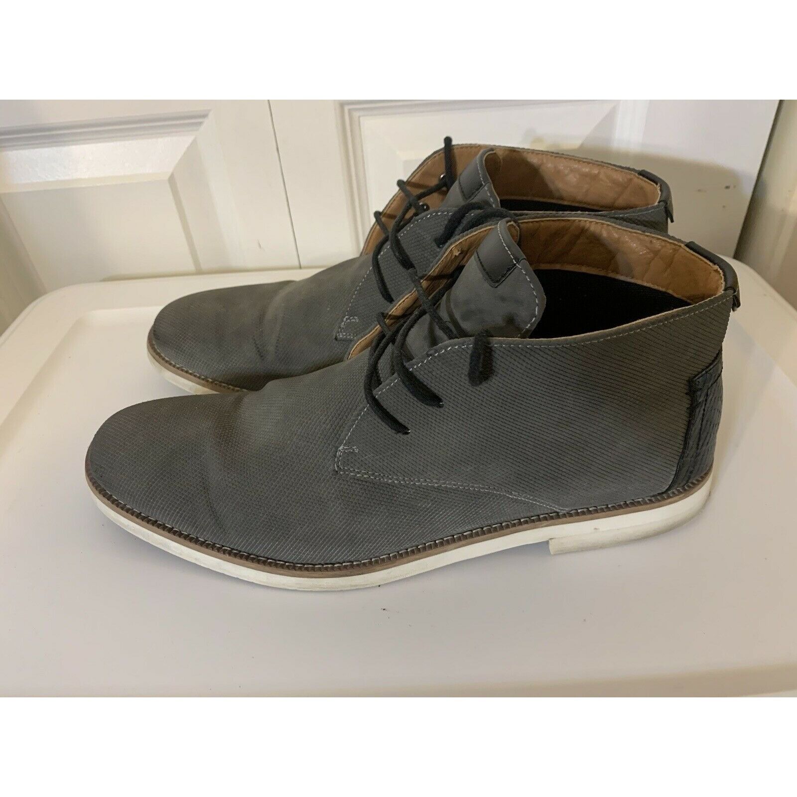 Steve Madden Steve Madden Men’s Sz 10.5 Baskit Leather Dress Shoes Gray Size US 10.5 / EU 43-44 - 5 Thumbnail