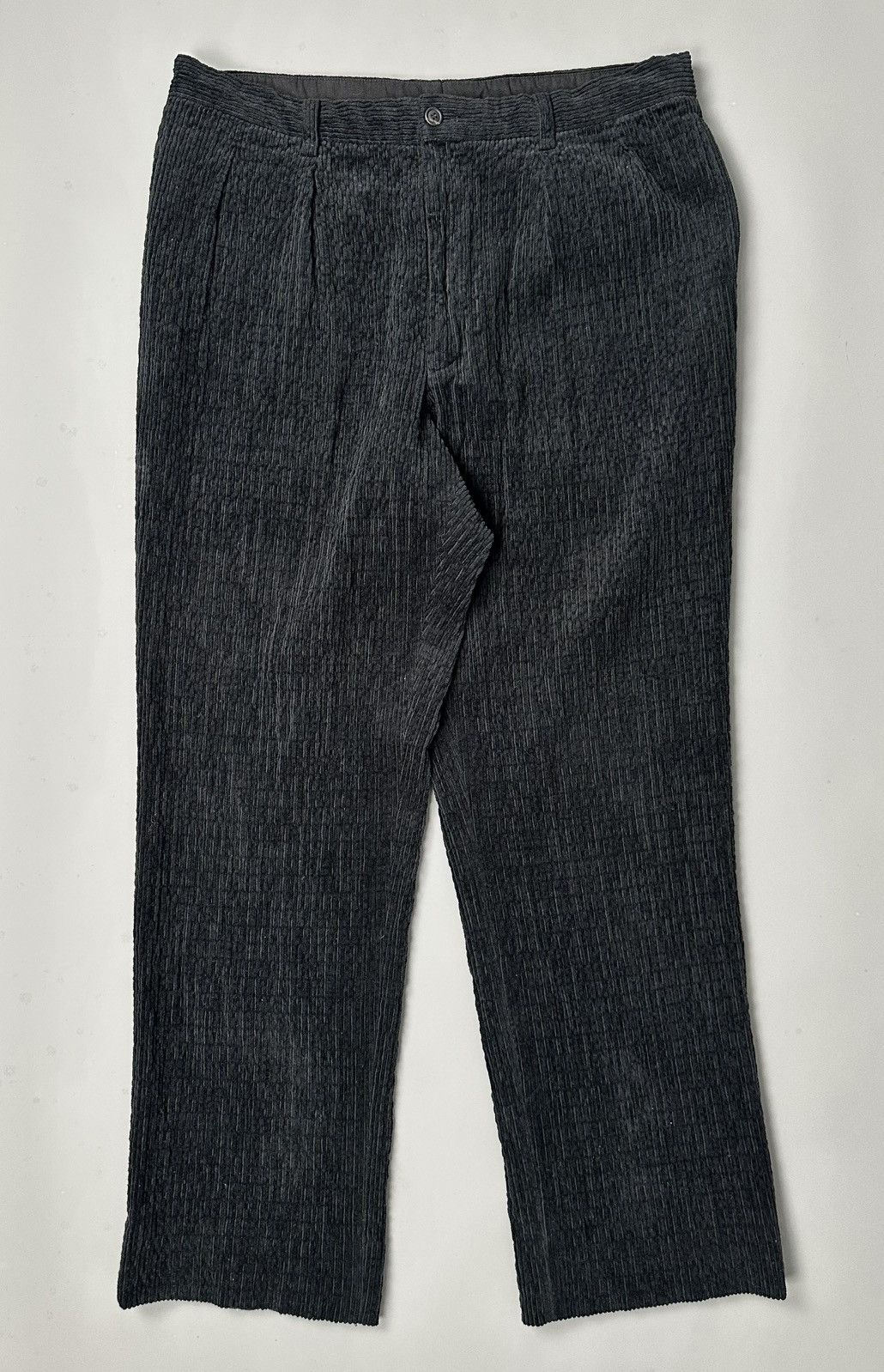 Issey Miyake Issey Miyake - Velour Cord Black Trouser - Men’s Size US 34 / EU 50 - 1 Thumbnail